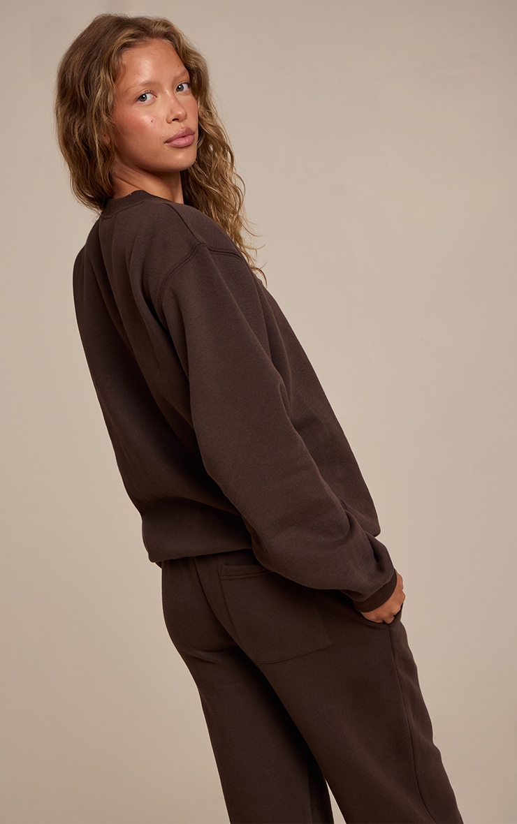 Espresso Cotton Fleece Pullover Sweatshirt image 2