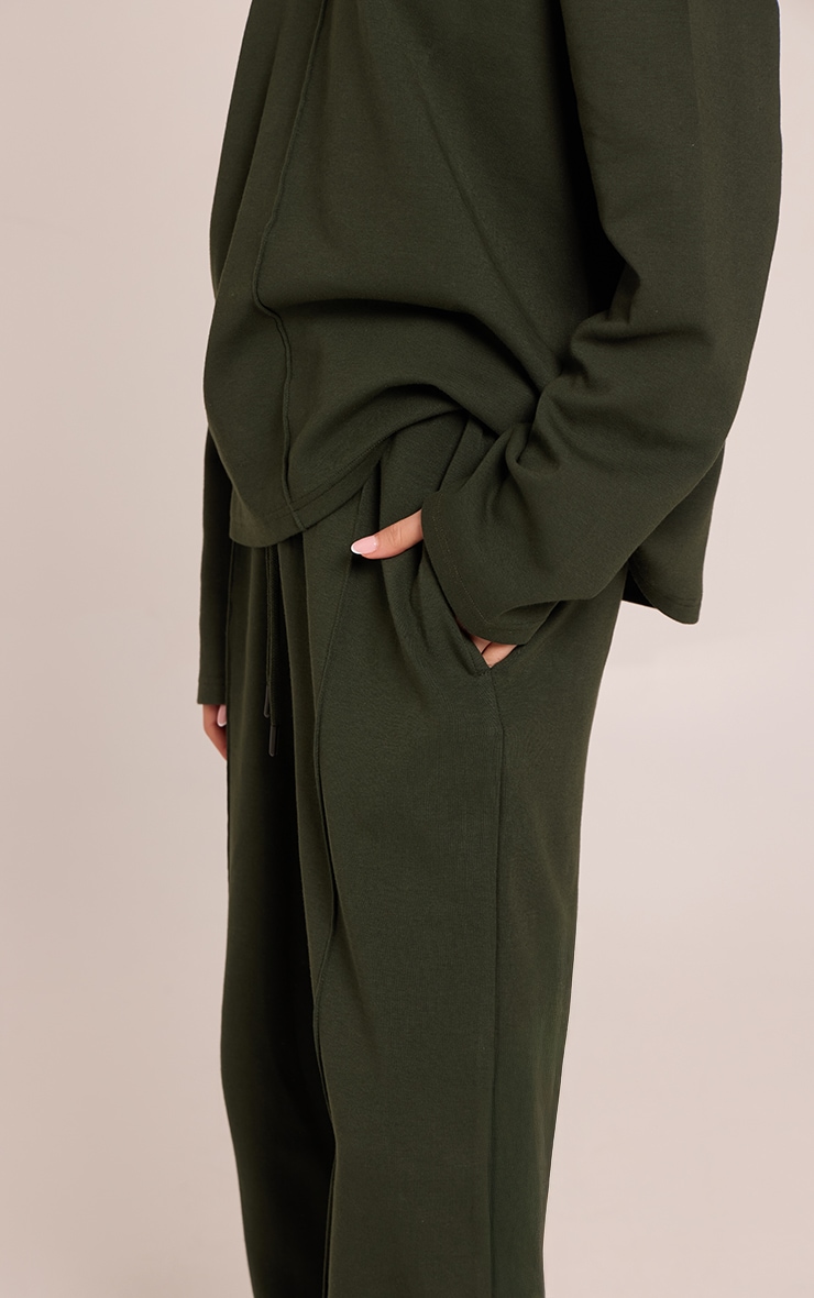Dark Green Interlock Pintuck Straight Leg Sweatpant image 4
