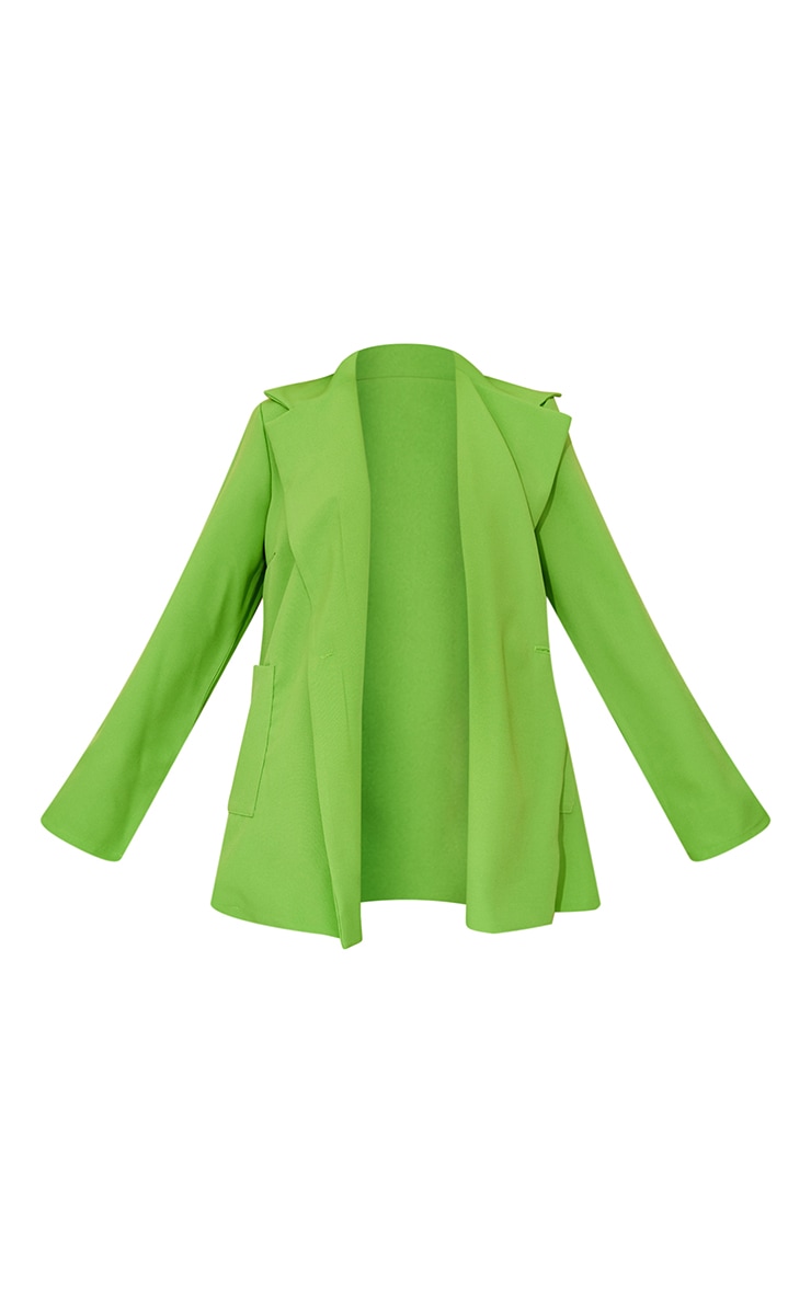 Maternité Blazer de grossesse oversize citron vert basique à boutonnière simple image 5