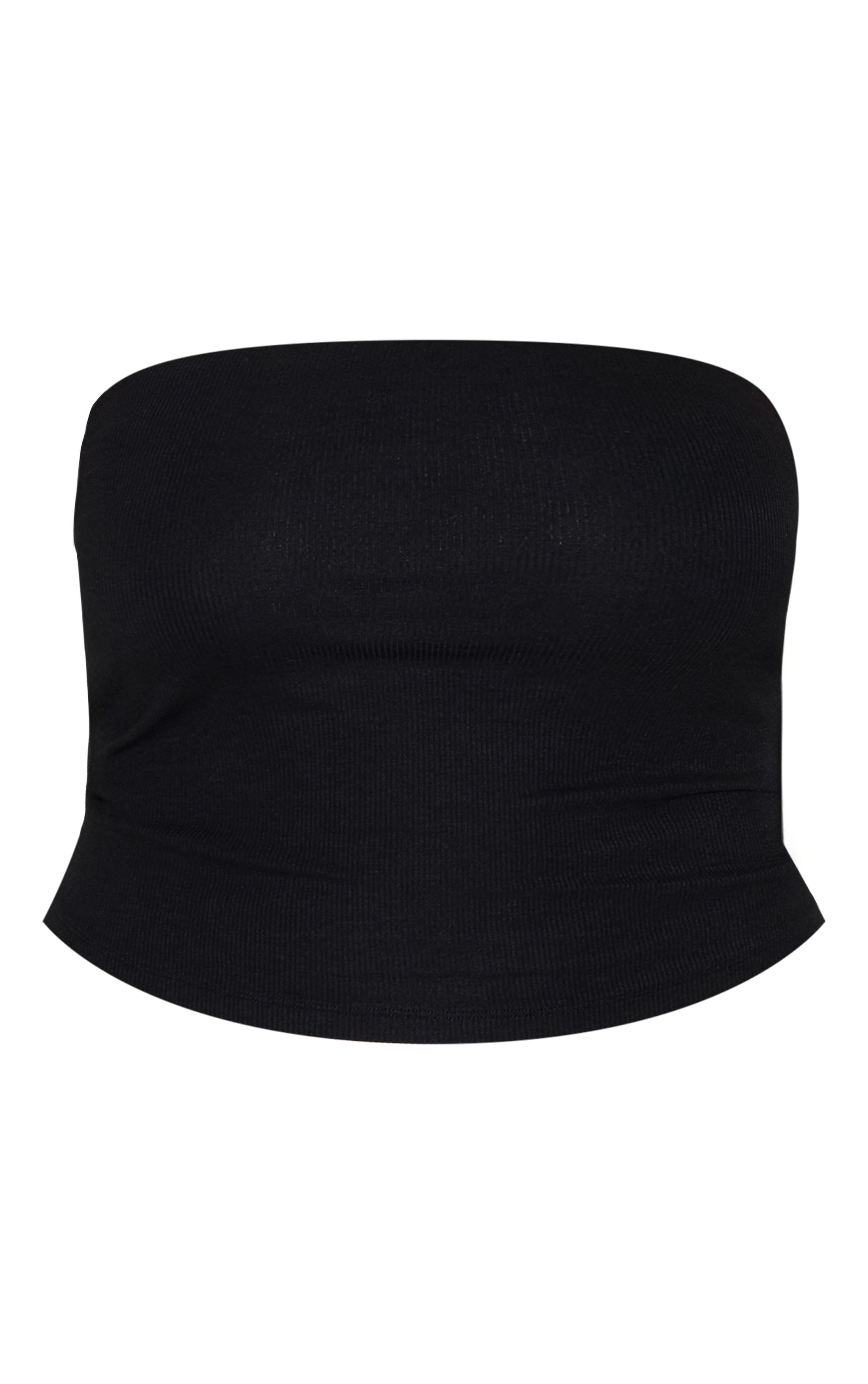 Plus Black Soft Rib Bandeau Top image 5