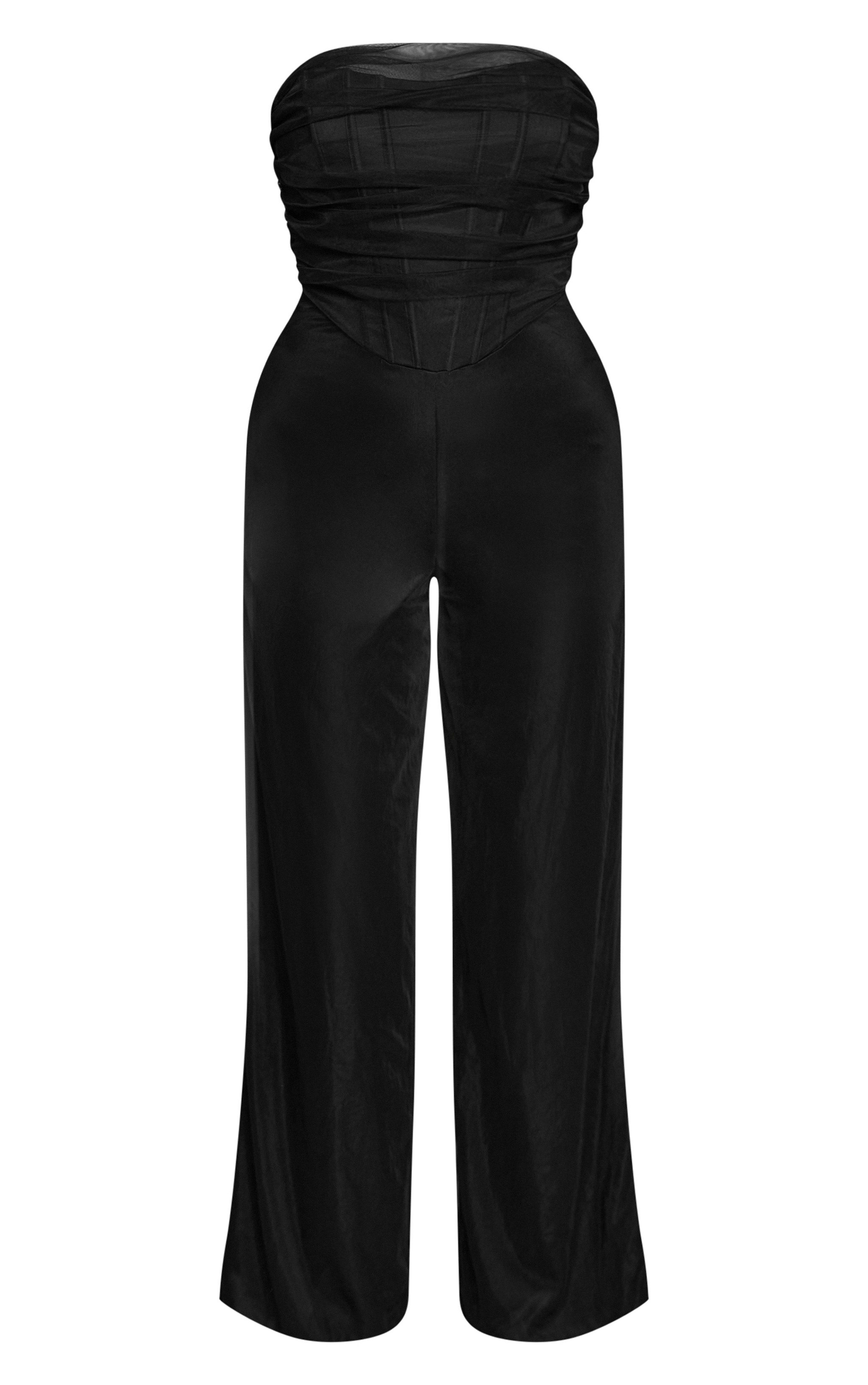 Shape Black Bandeau Mesh Corset Jumpsuit image 5