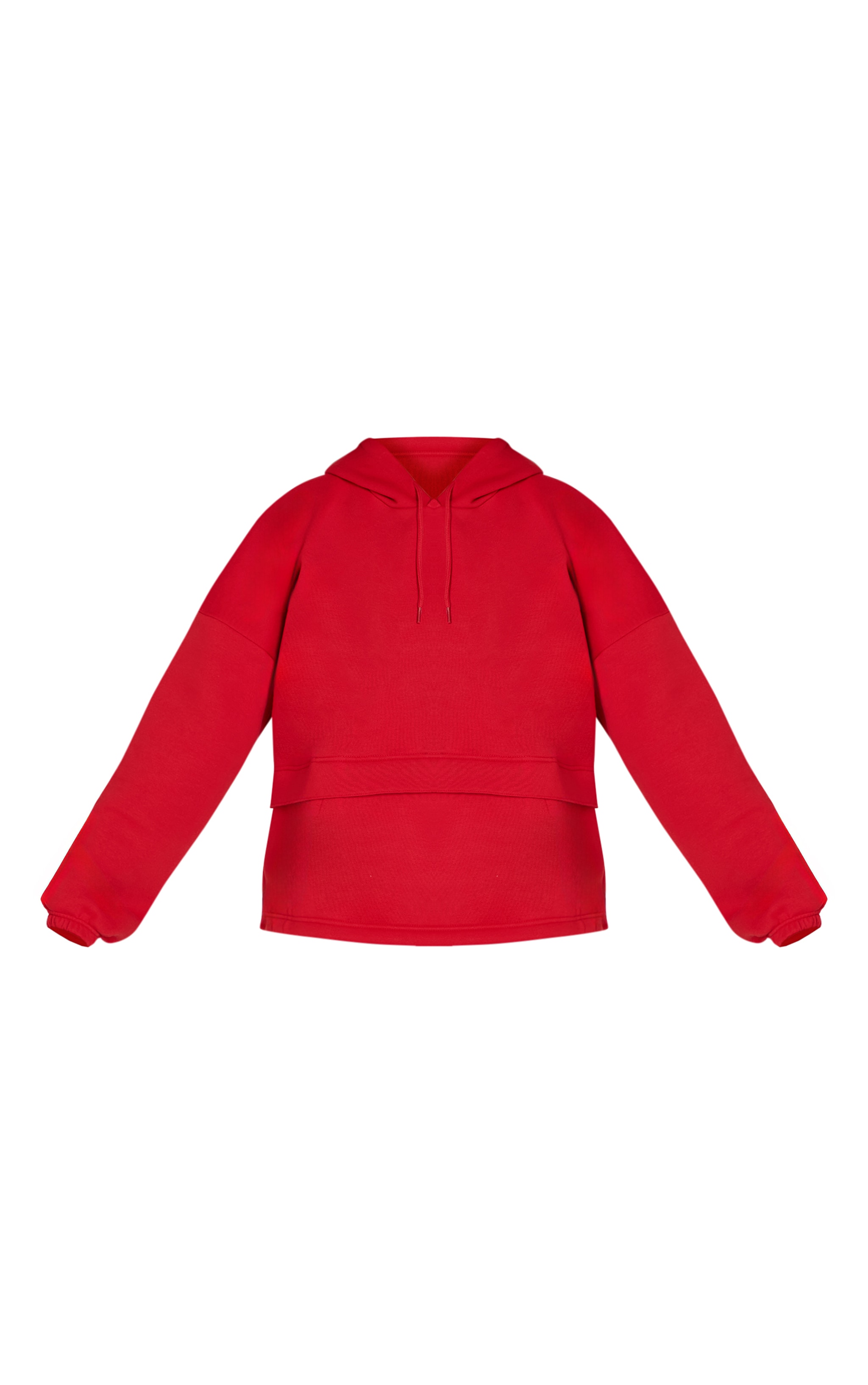 Red Covered Pocket Wide Hem Hoodie image 5