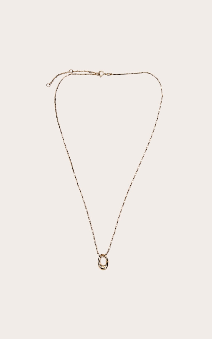 Gold Twist Cut Out Pendant Necklace image 2