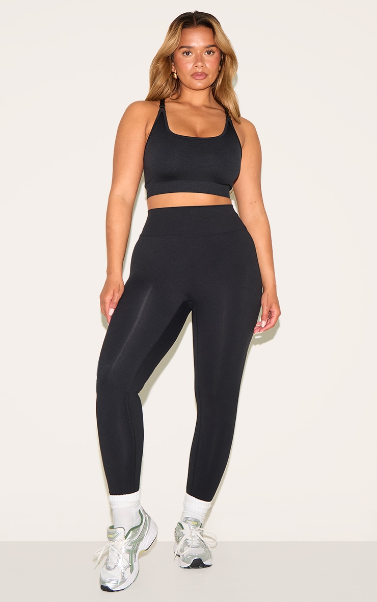 Shape Black Seamless Active Cupped Sports Bra image 3