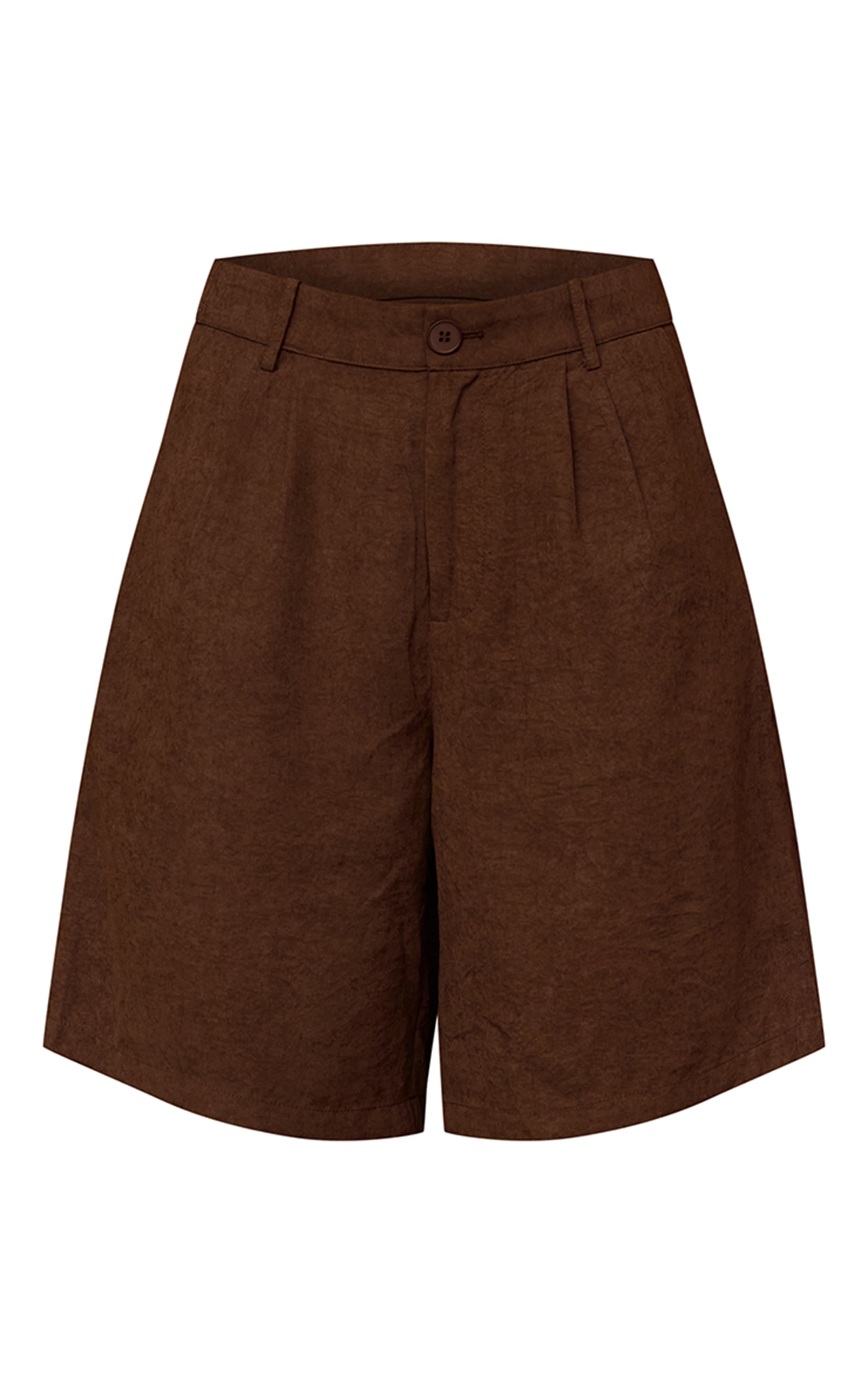 Chocolate Peachskin Longline Shorts image 6