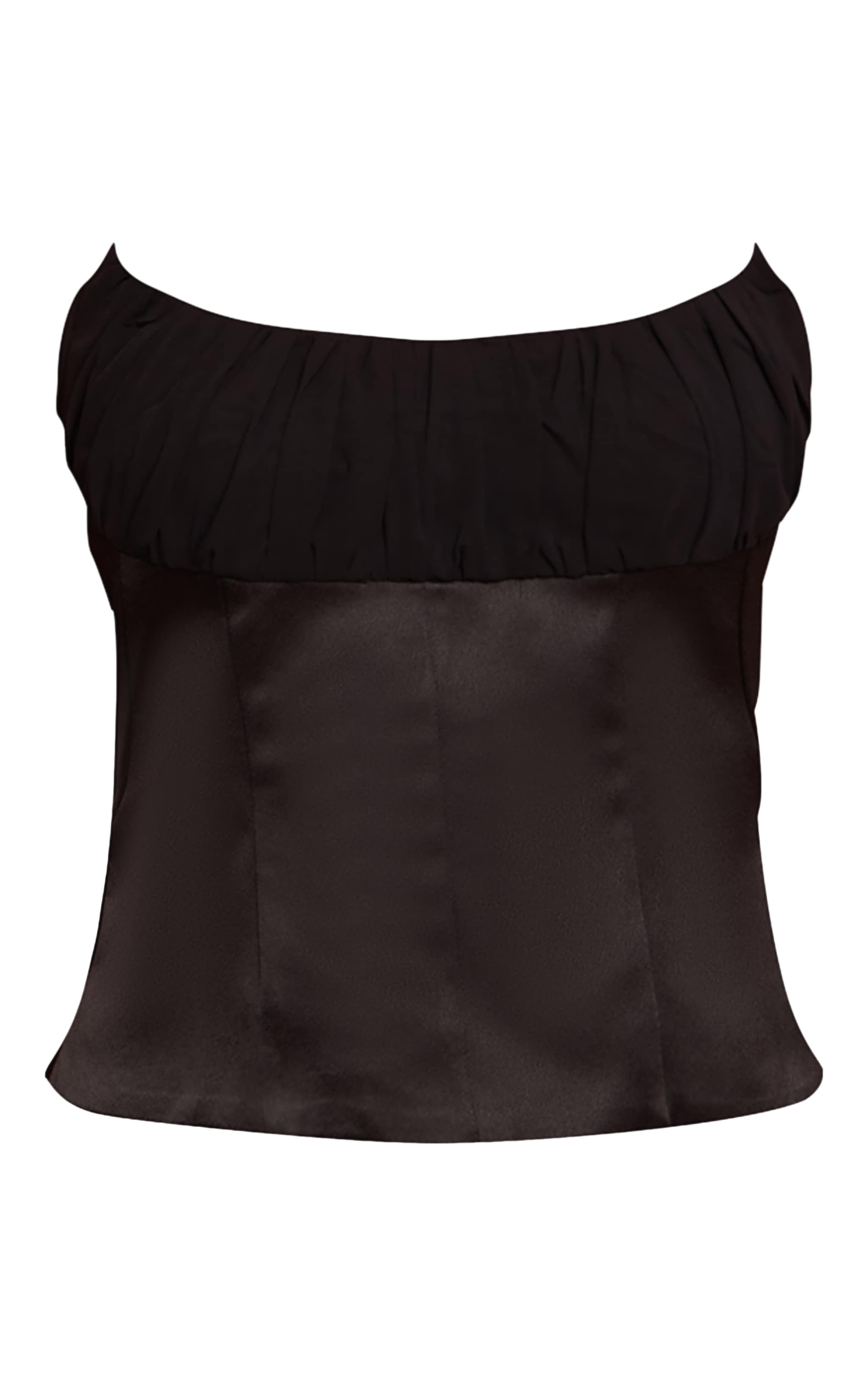 Black Chiffon Bust Bandeau Corset image 5