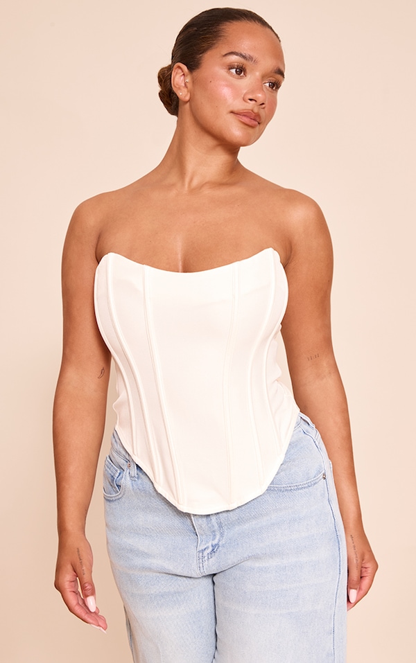Shape CREAM BANDEAU LONGLINE CORSET TOP