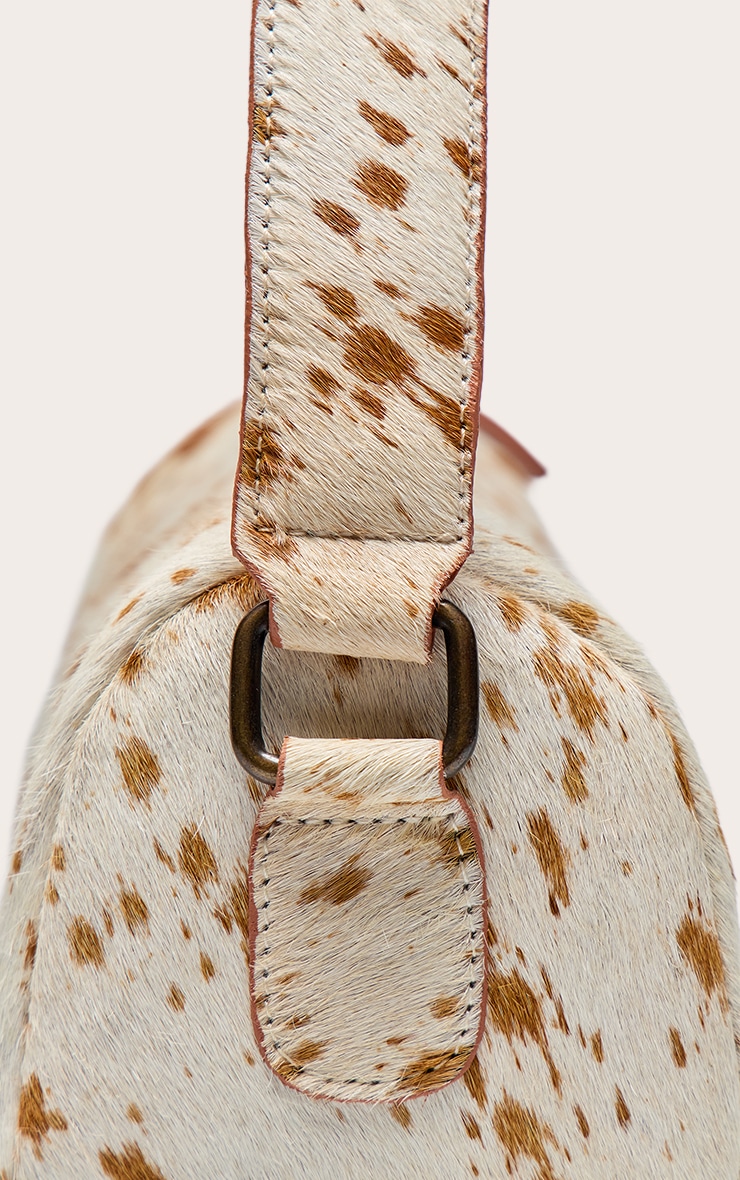 Sac à main en cuir véritable non coloré effet vache image 5