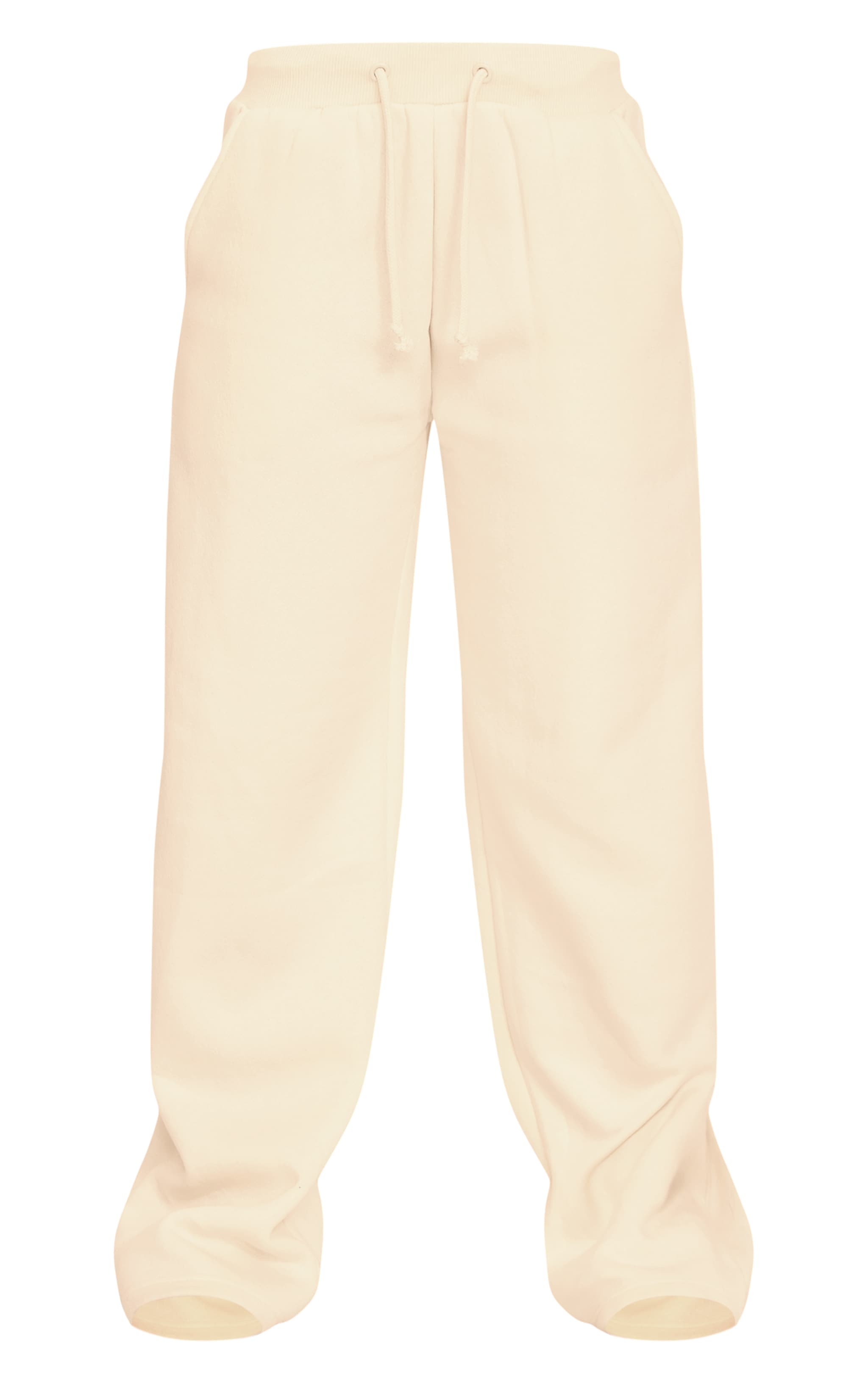 Cream Wide Leg Drawstring Sweatpants image 5