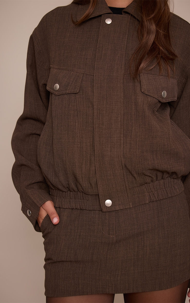Taupe Tailored Woven Oversized Seam Detail Jacket  image 4
