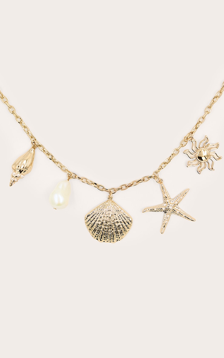 Gold Assorted Shell Charm Necklace image 3