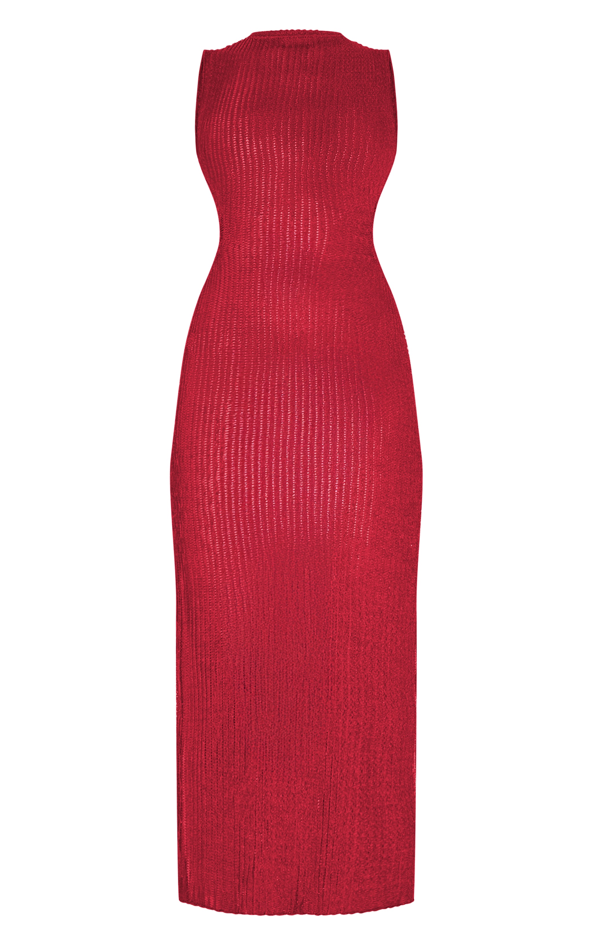 Burgundy Texture Extreme Back Cut Out Maxi Dress image 5