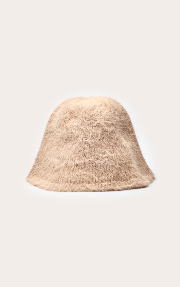 Camel Shaggy Fur Bucket Hat image 2