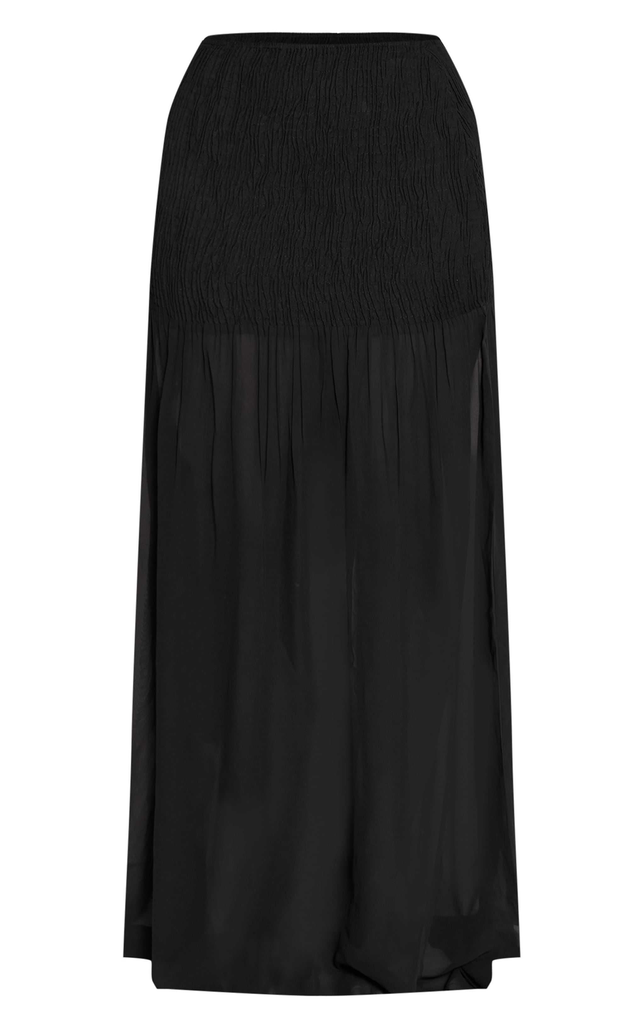 Shape black Shirred Contrast Maxi Skirt image 5