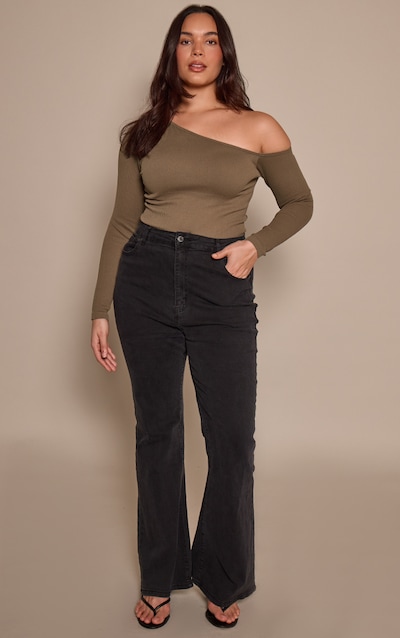 Plus Black Flare Denim Jeans