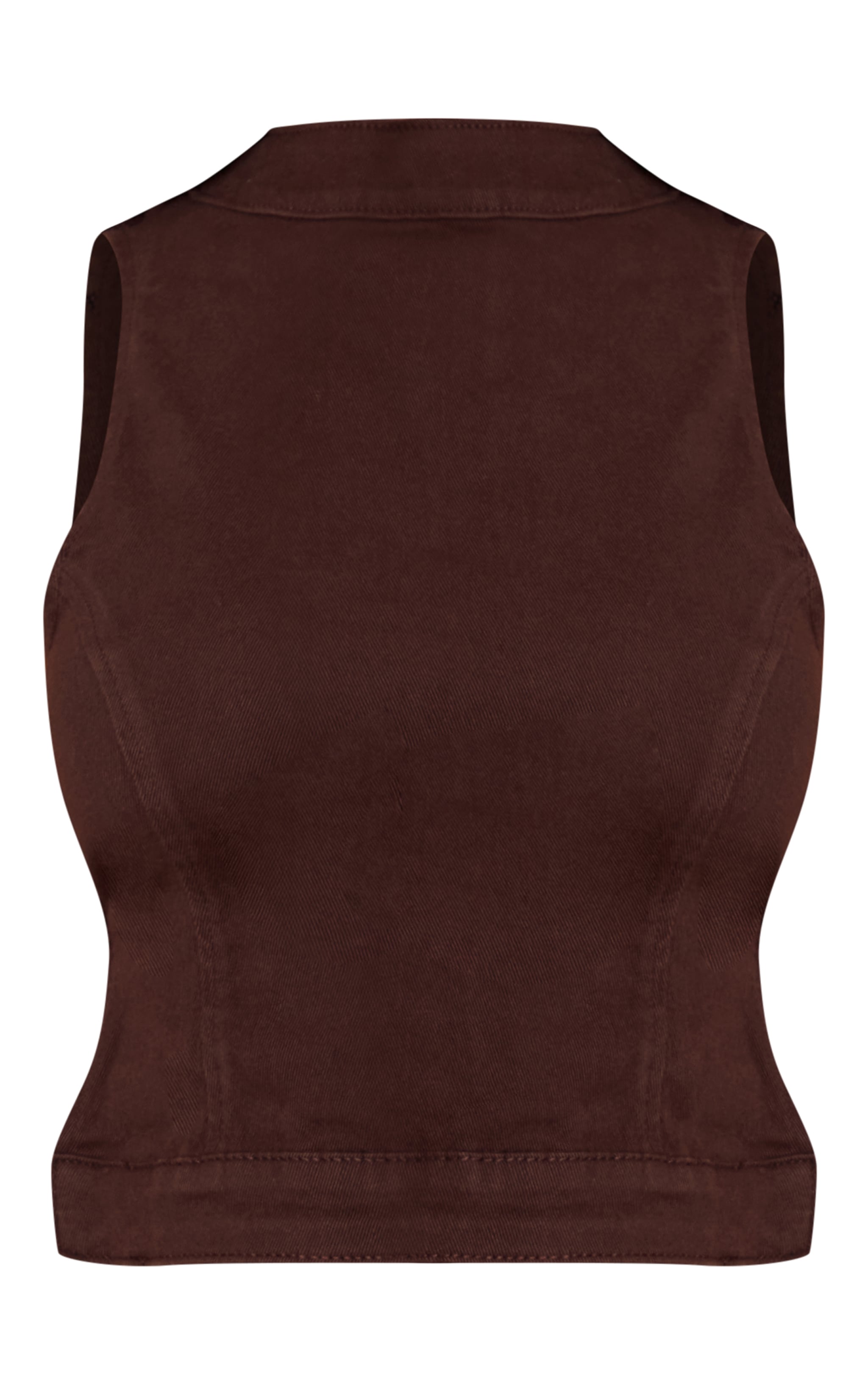 Petite Dark Chocolate Denim Backless Top image 5