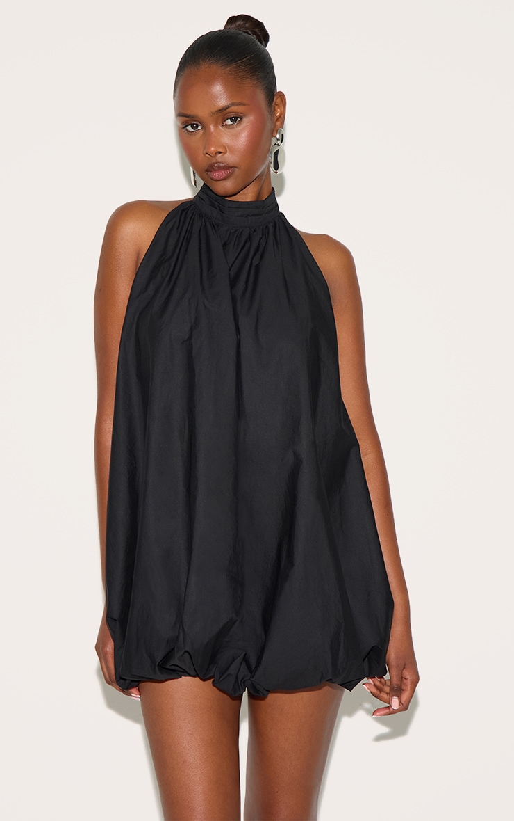 Mini robe noire à dos nu et ourlet bouffant image 4