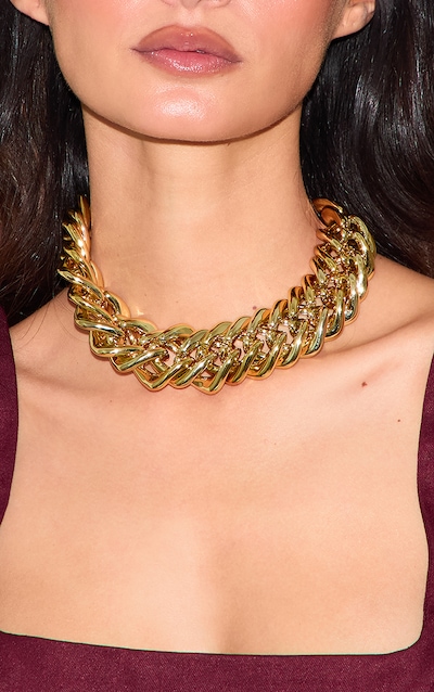Collier chunky style chaîne doré