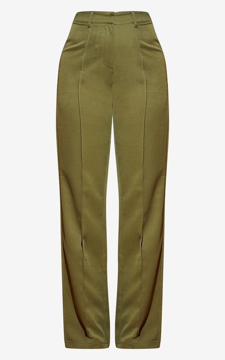 Khaki Wide Leg High Waist Pants image 3