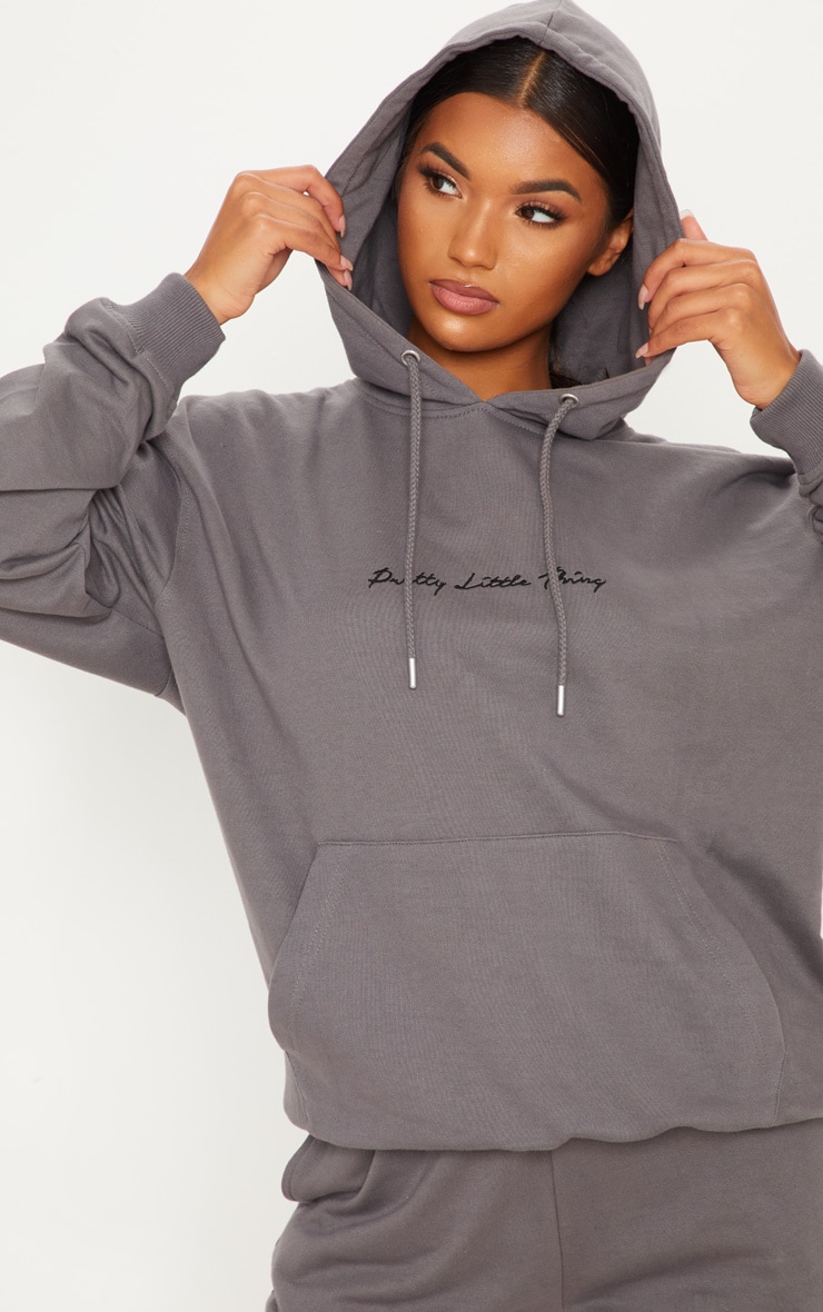 pretty little thing grey hoodie