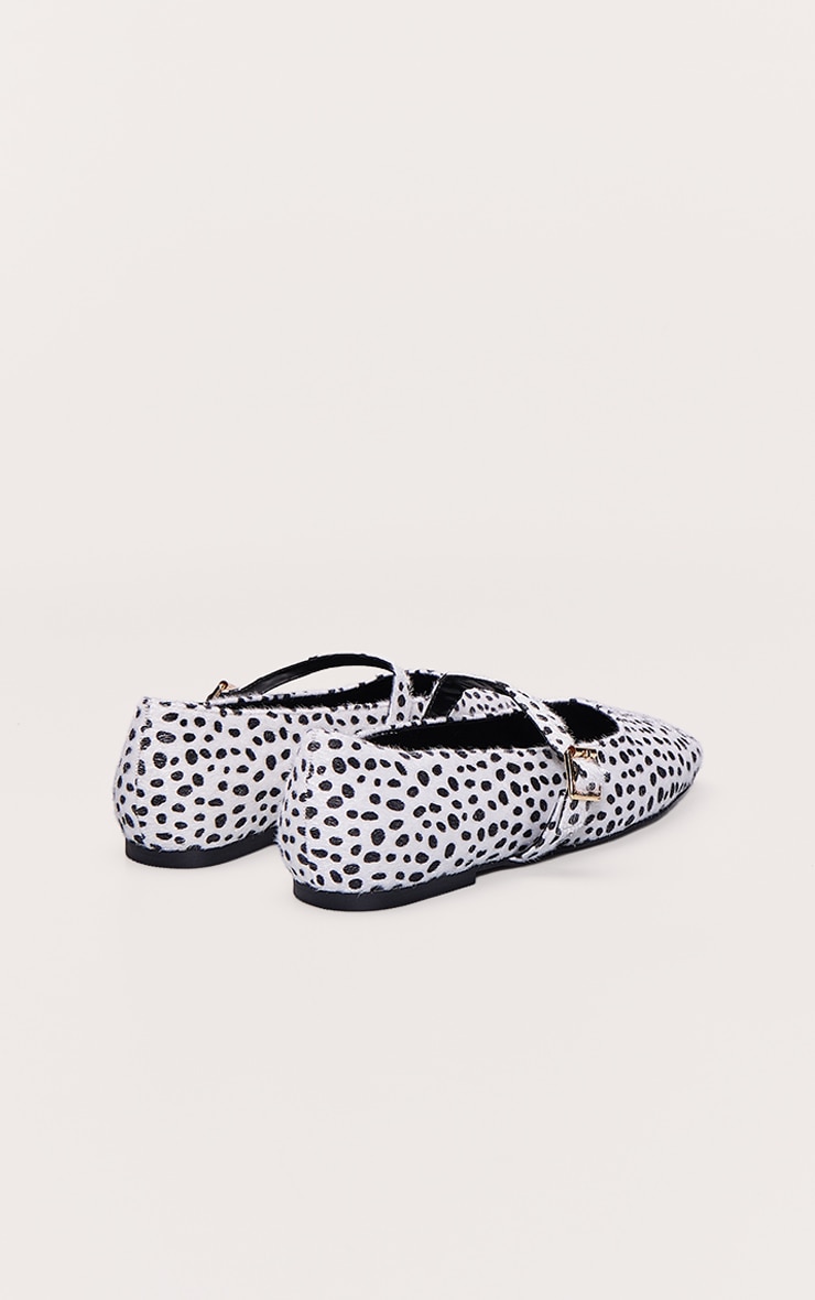 Multi Dalmatian Square Toe Buckle Ballet Flats image 4
