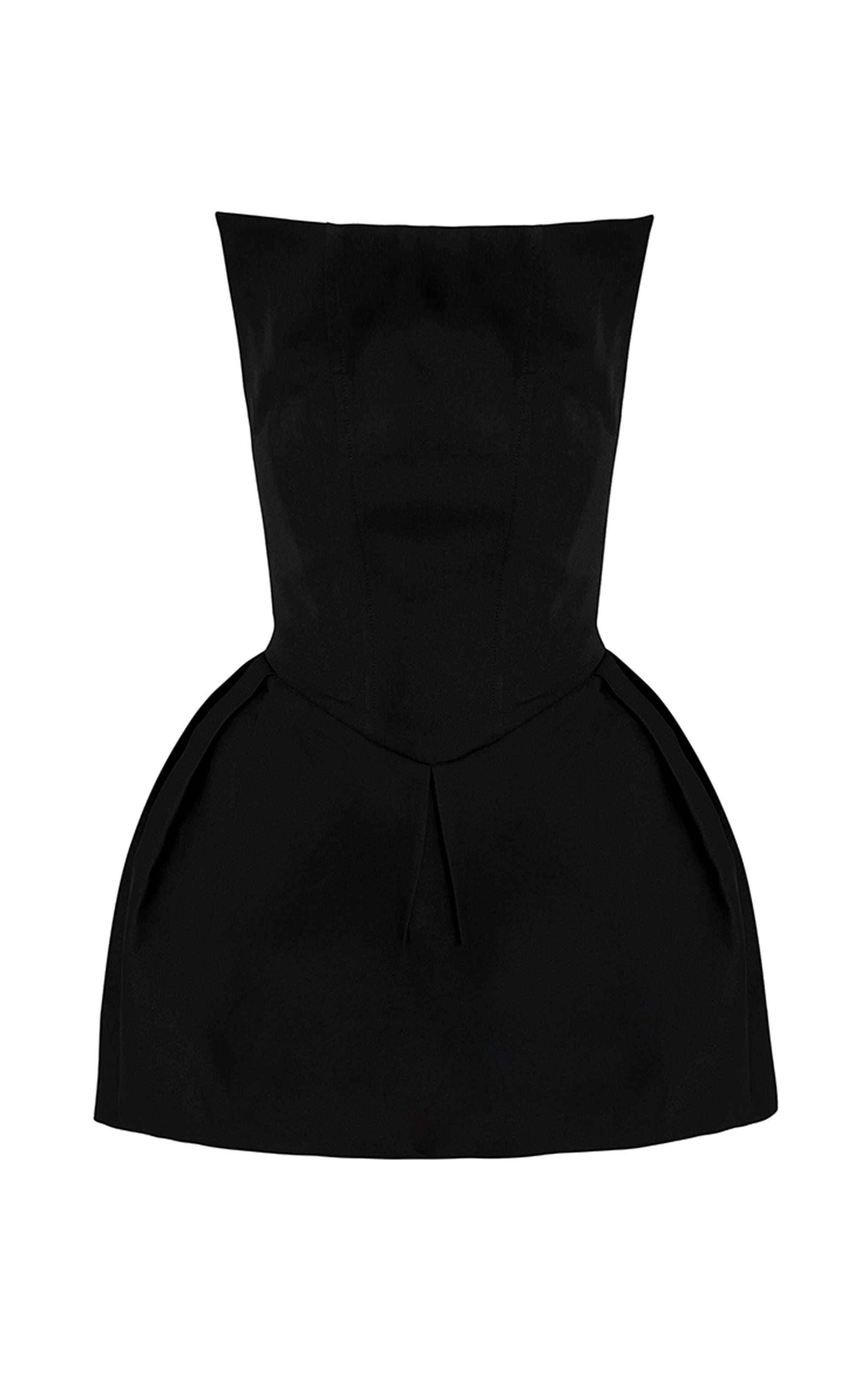 Mini robe bustier tissée deluxe noire à jupe trompette image 6