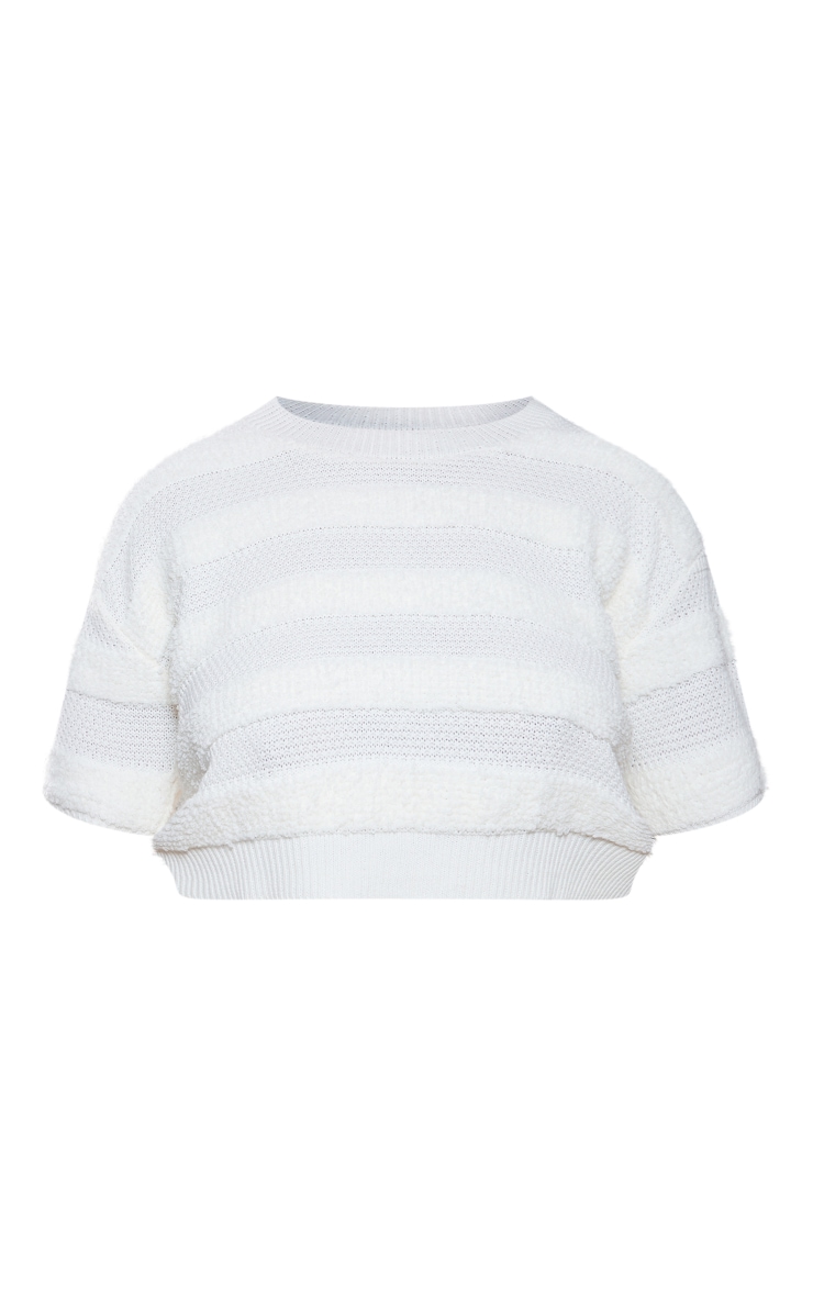 Plus Cream Towel Knitted Crop Top image 1