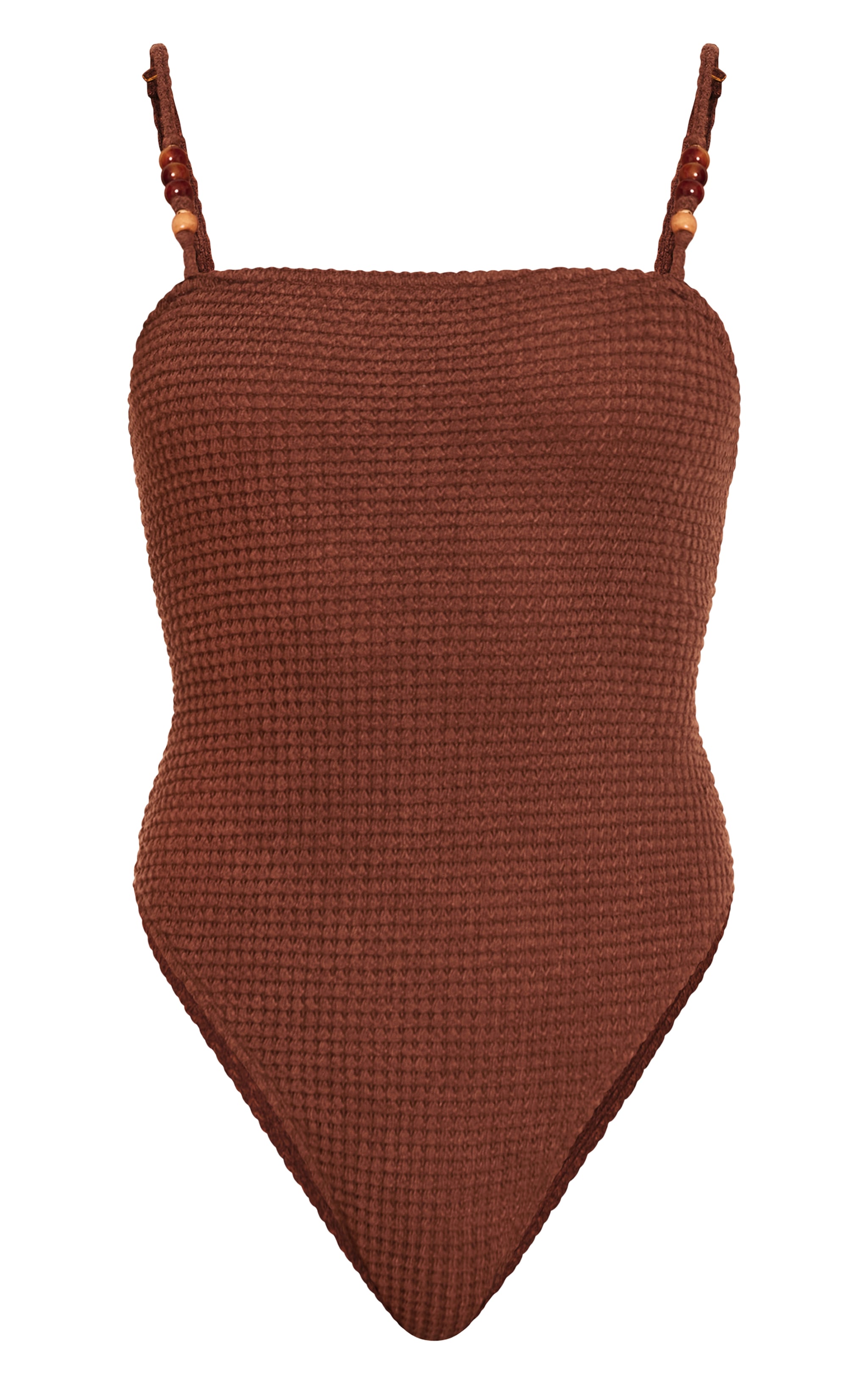 Petite Mocha Crochet Bead Trim Swimsuit image 5