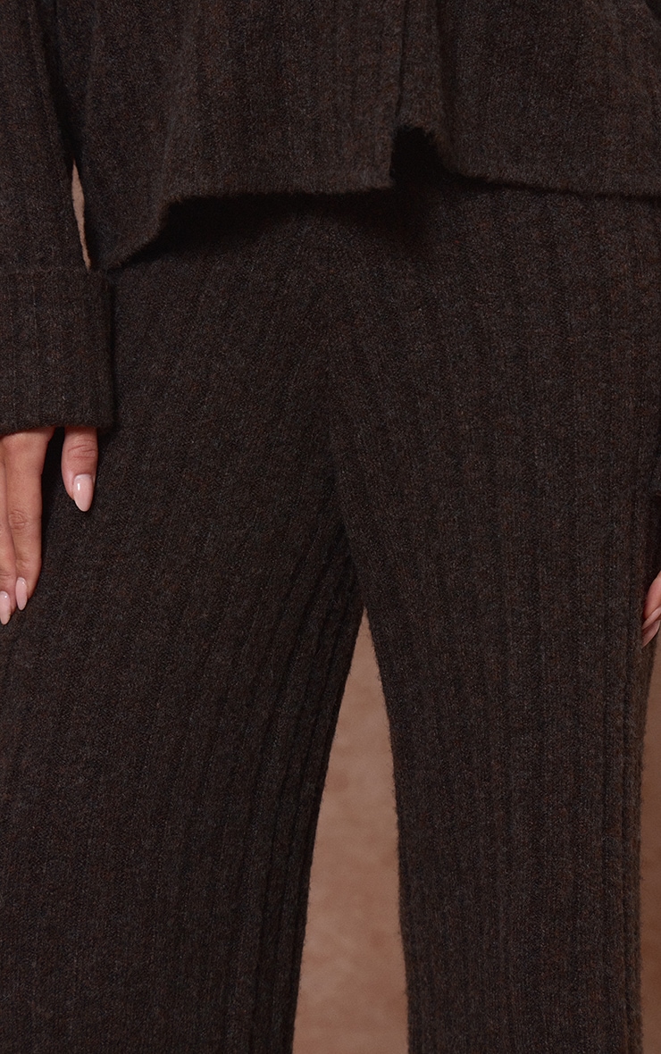 Chocolate Hazel Knit Wide Leg Trousers image 4