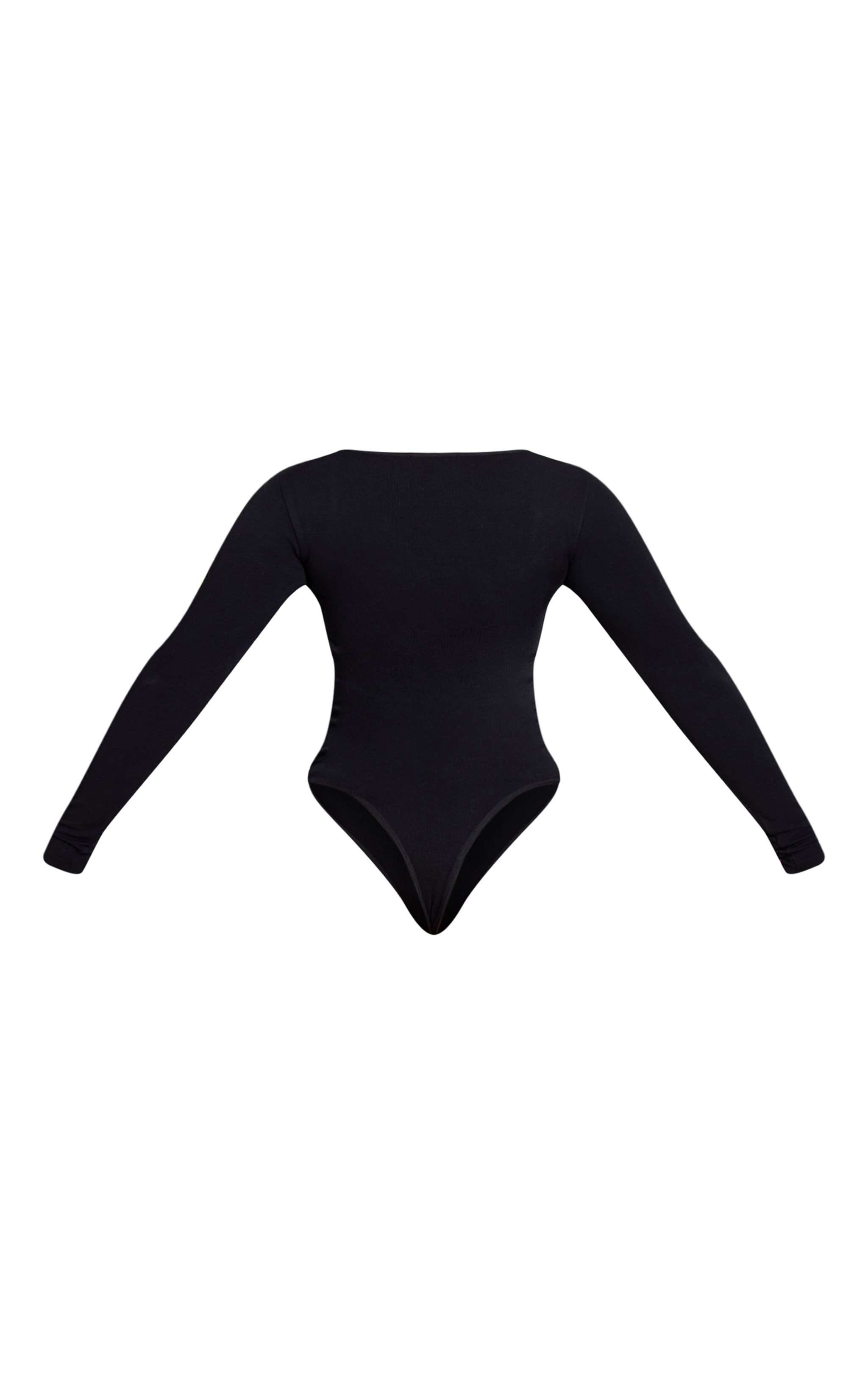 Shape Black Square Neck Long Sleeve Seamless Bodysuit image 6
