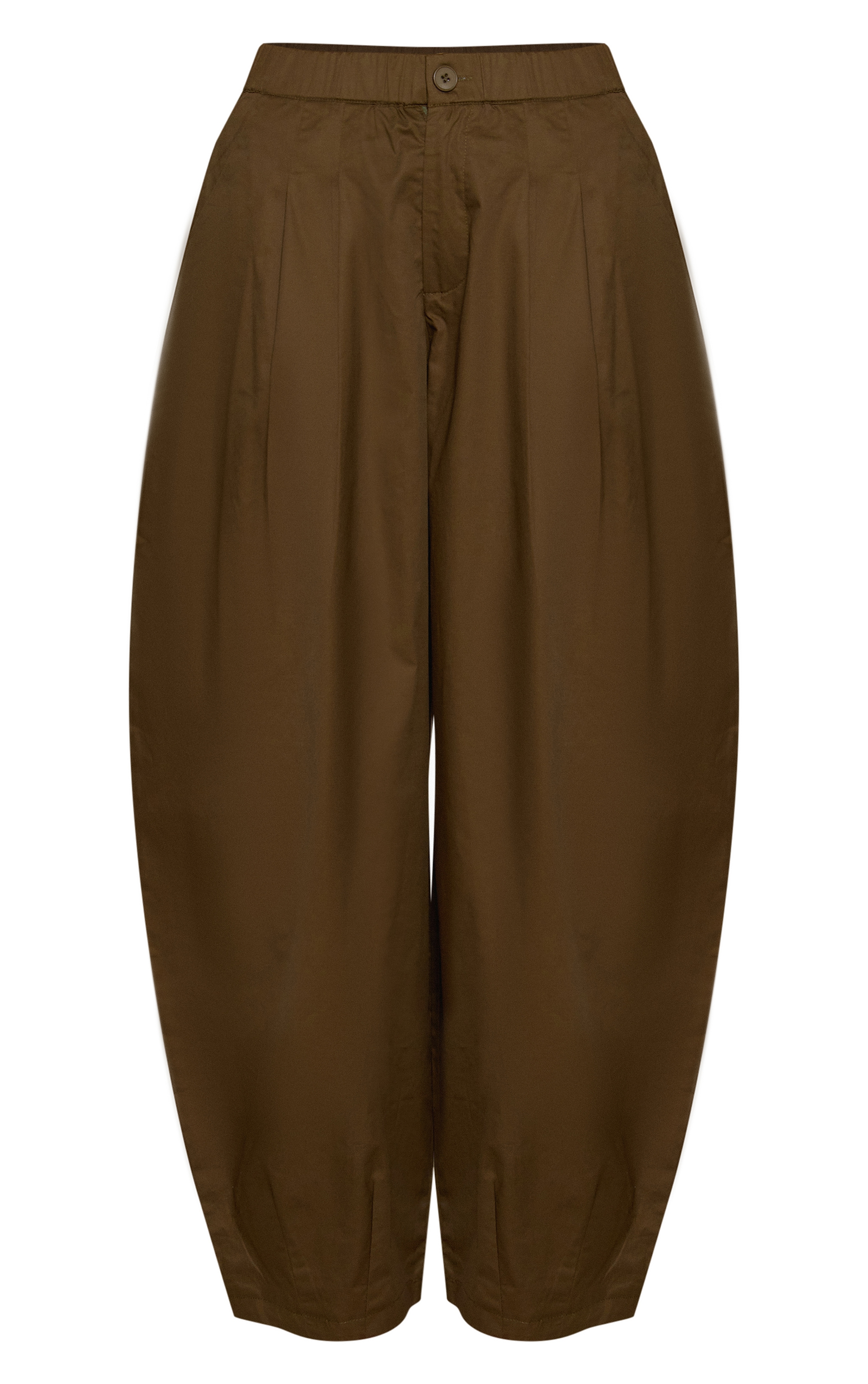 Khaki Elasticated Waist Parachute Pants image 5