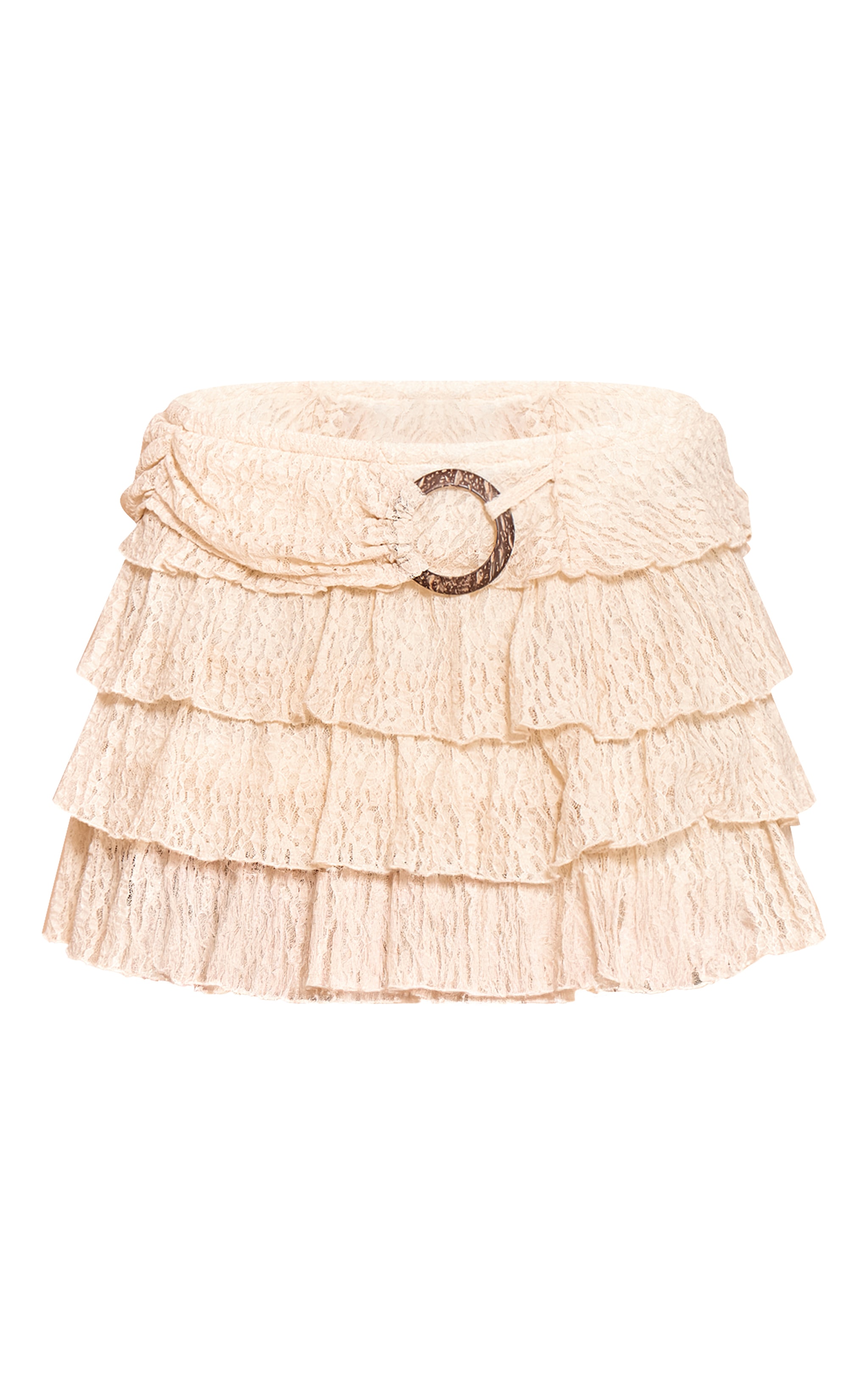 Cream Lace Rara Trim Detail Mini Skirt image 6