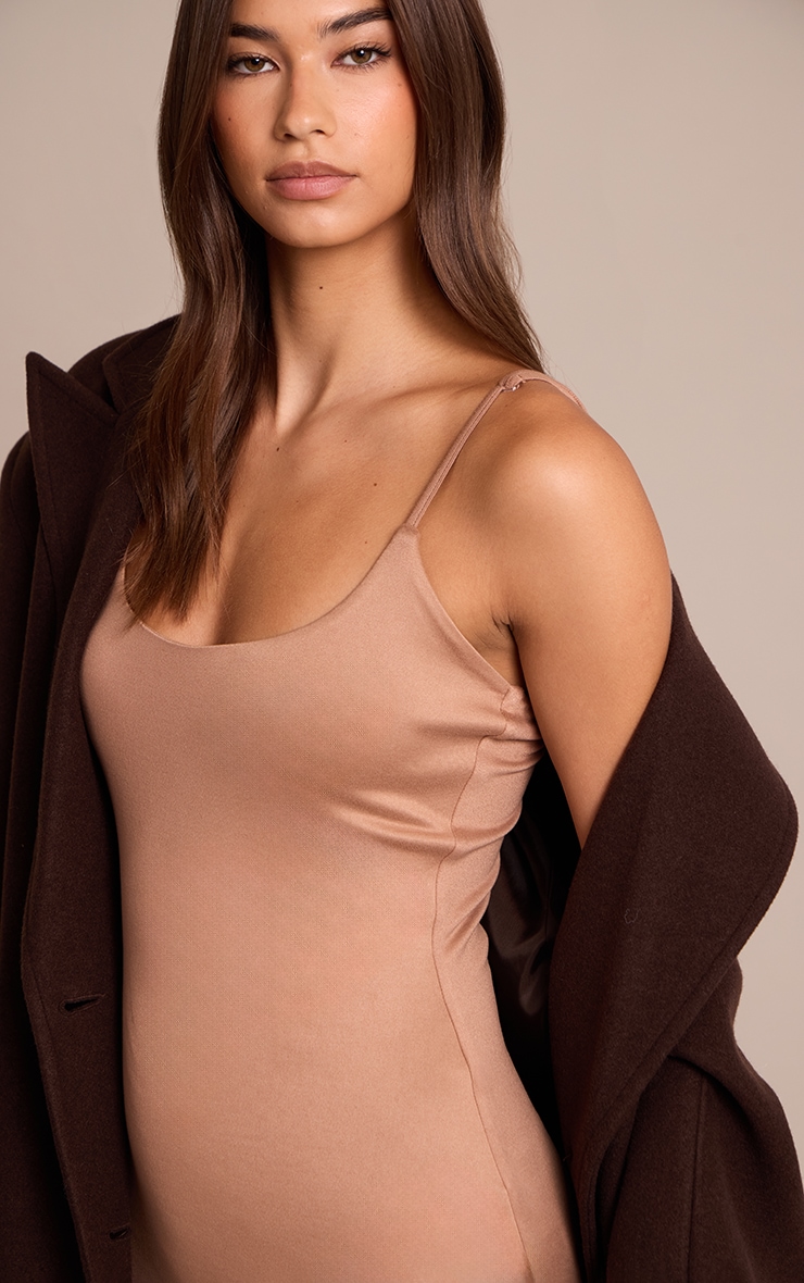 Taupe Soft Touch Jersey Strappy Maxi Dress image 4