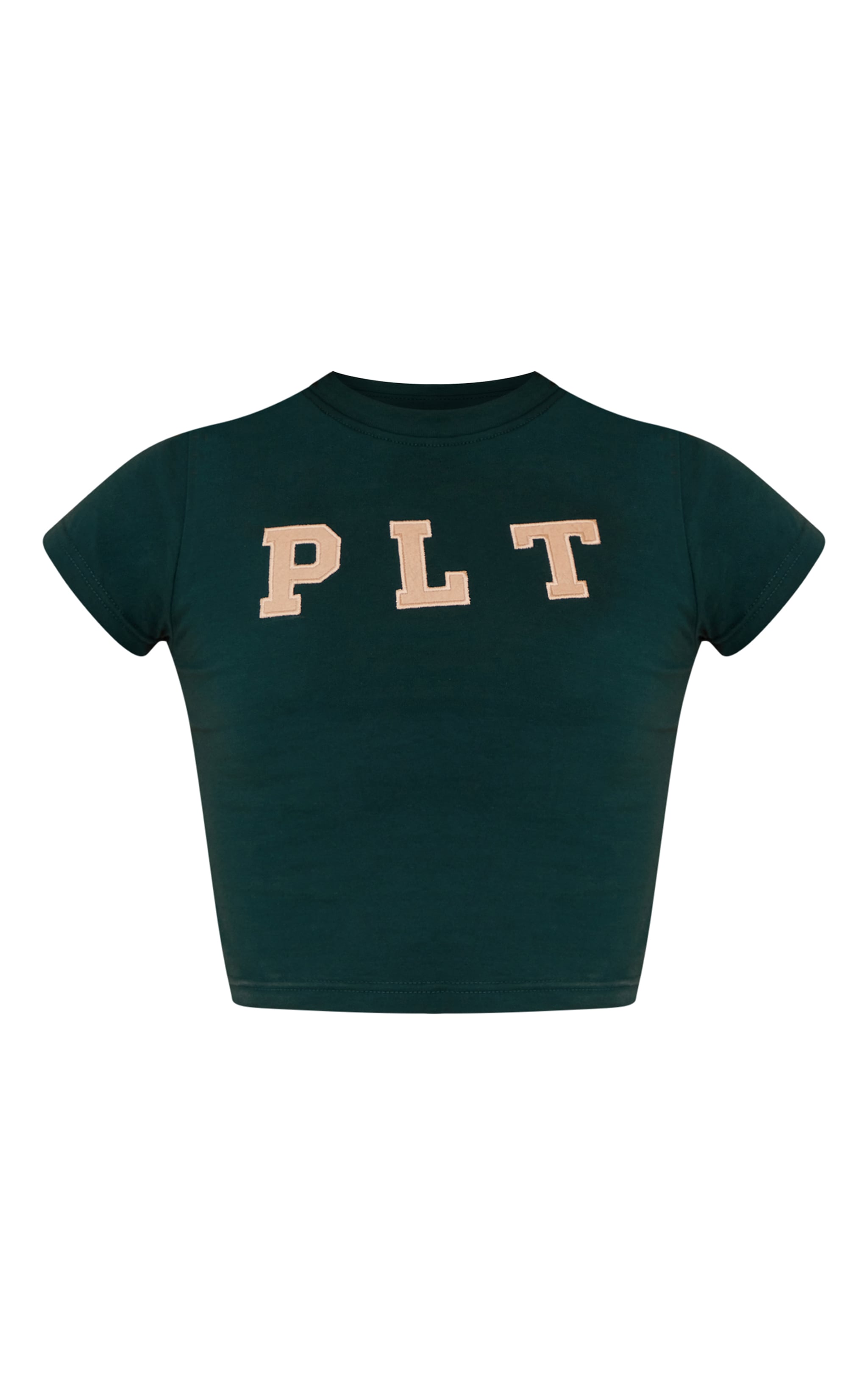 PRETTYLITTLETHING T-shirt ajusté vert sapin brodé "PLT" image 5