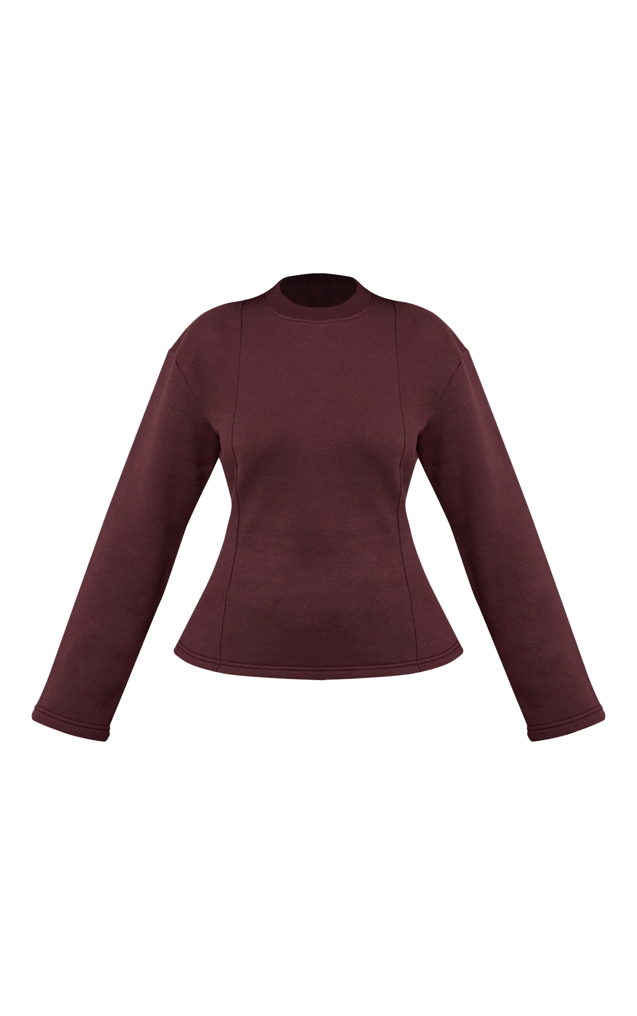 Petite Chocolate Long Sleeve Waist Cinched Sweatshirt image 5