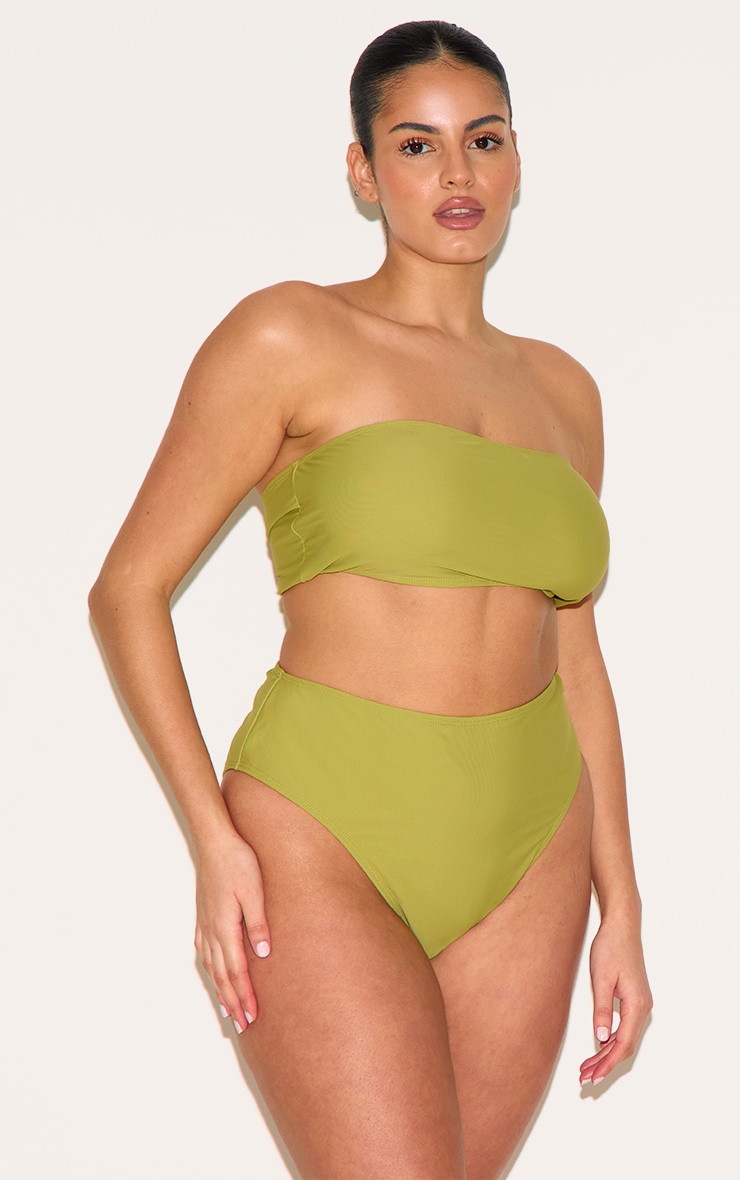 Plus Olive Basic High Waist Bikini Bottom image 4