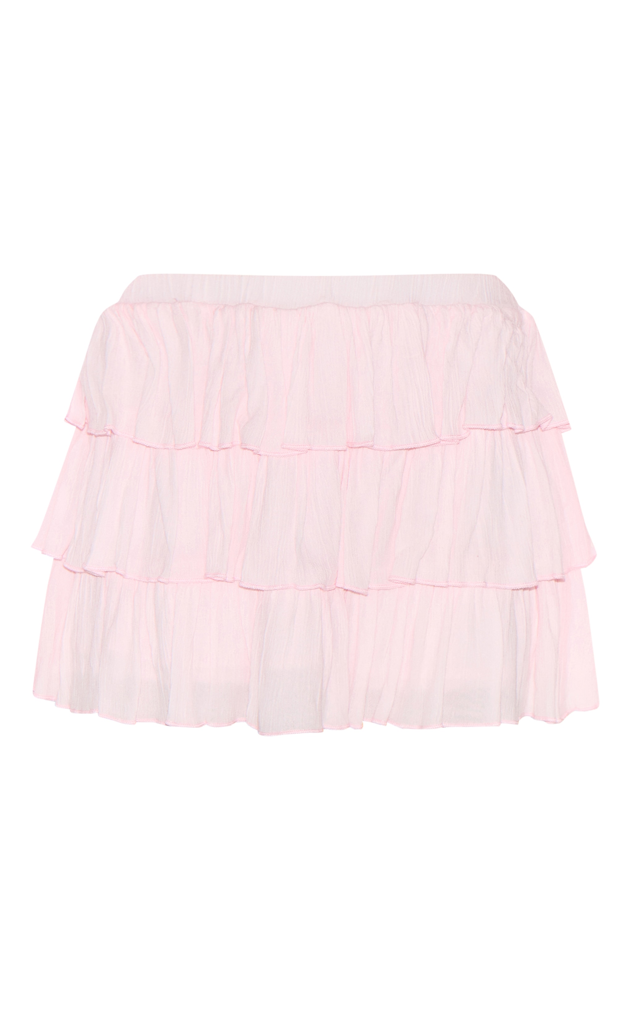 Petite Pink Cheesecloth Ruffle Mini Skort image 6