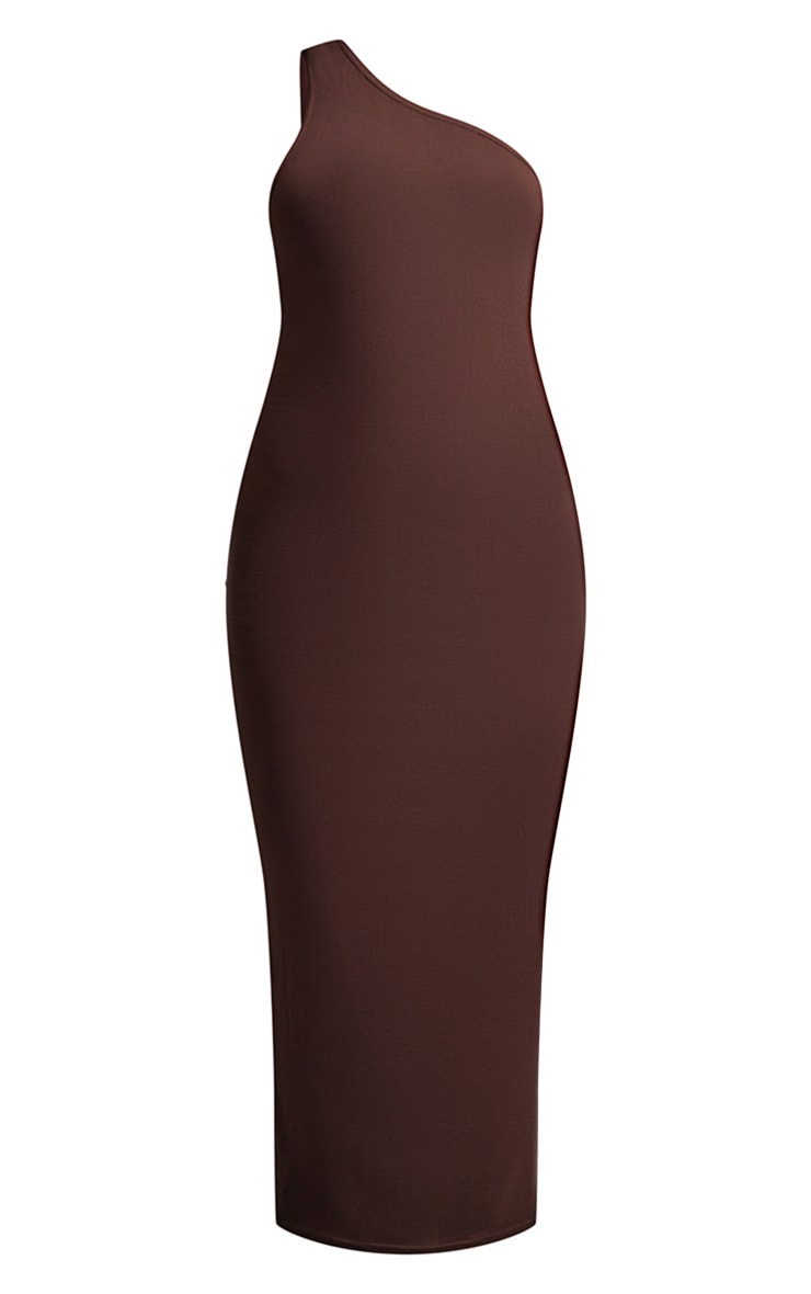 Chocolate Brown One Shoulder Sleeveless Maxi Dress image 5