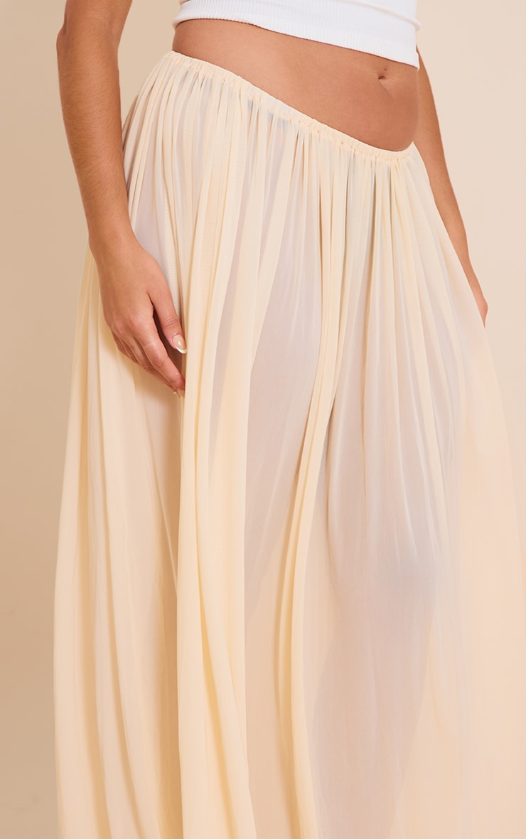 Plus Lemon Mesh Drape Maxi Skirt image 4