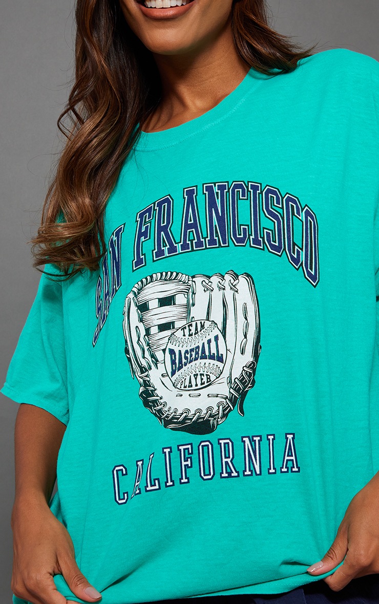 Sea Green San Francisco Printed T Shirt image 4