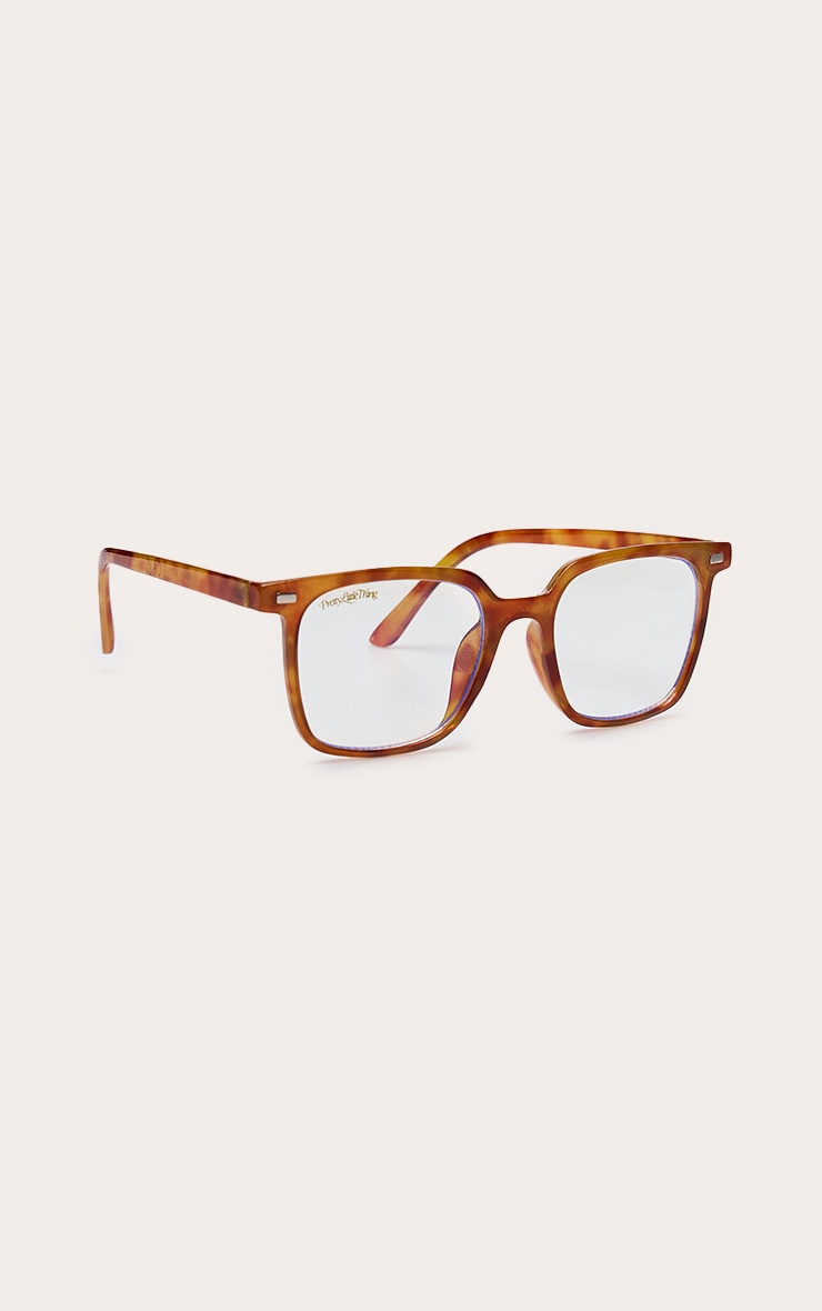 Honey Tortoiseshell Prettylittlething Square Blue Light Readers image 3