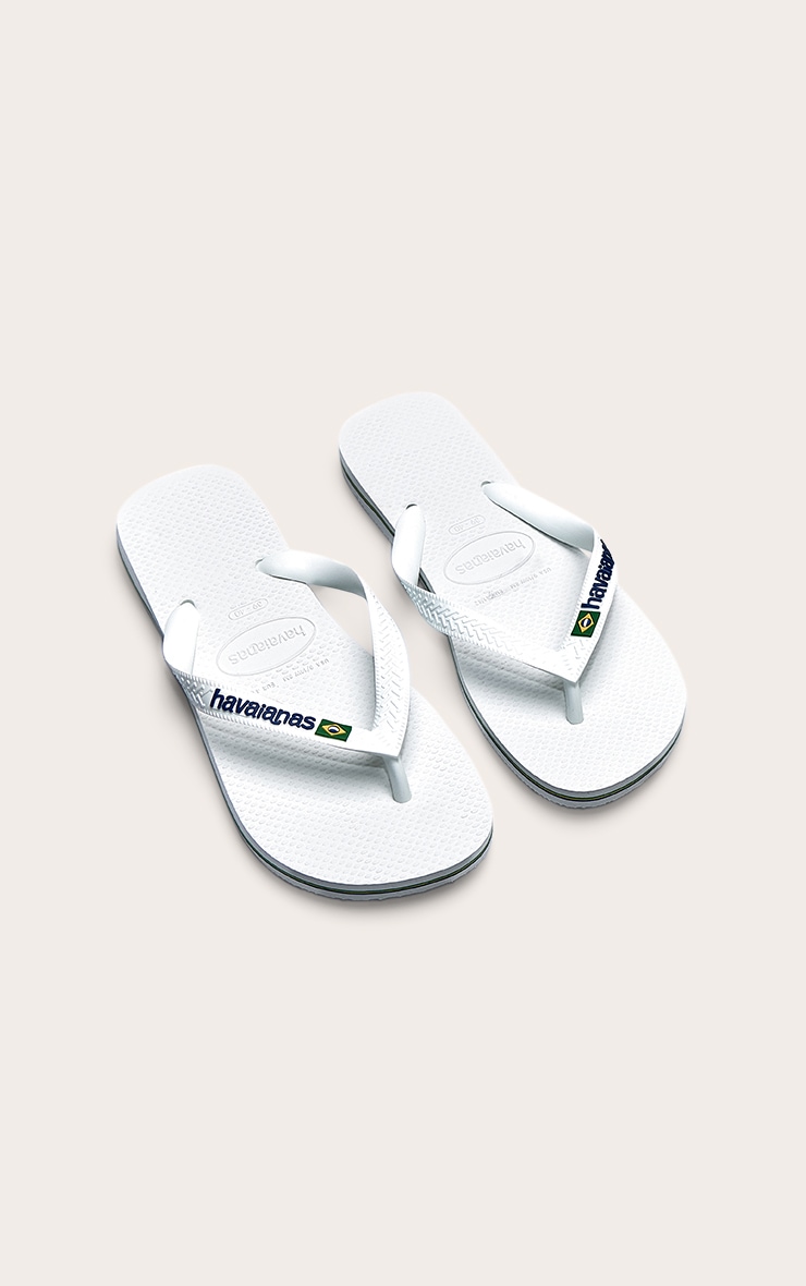 Havaianas Tongs blanches à logo Brésil image 2
