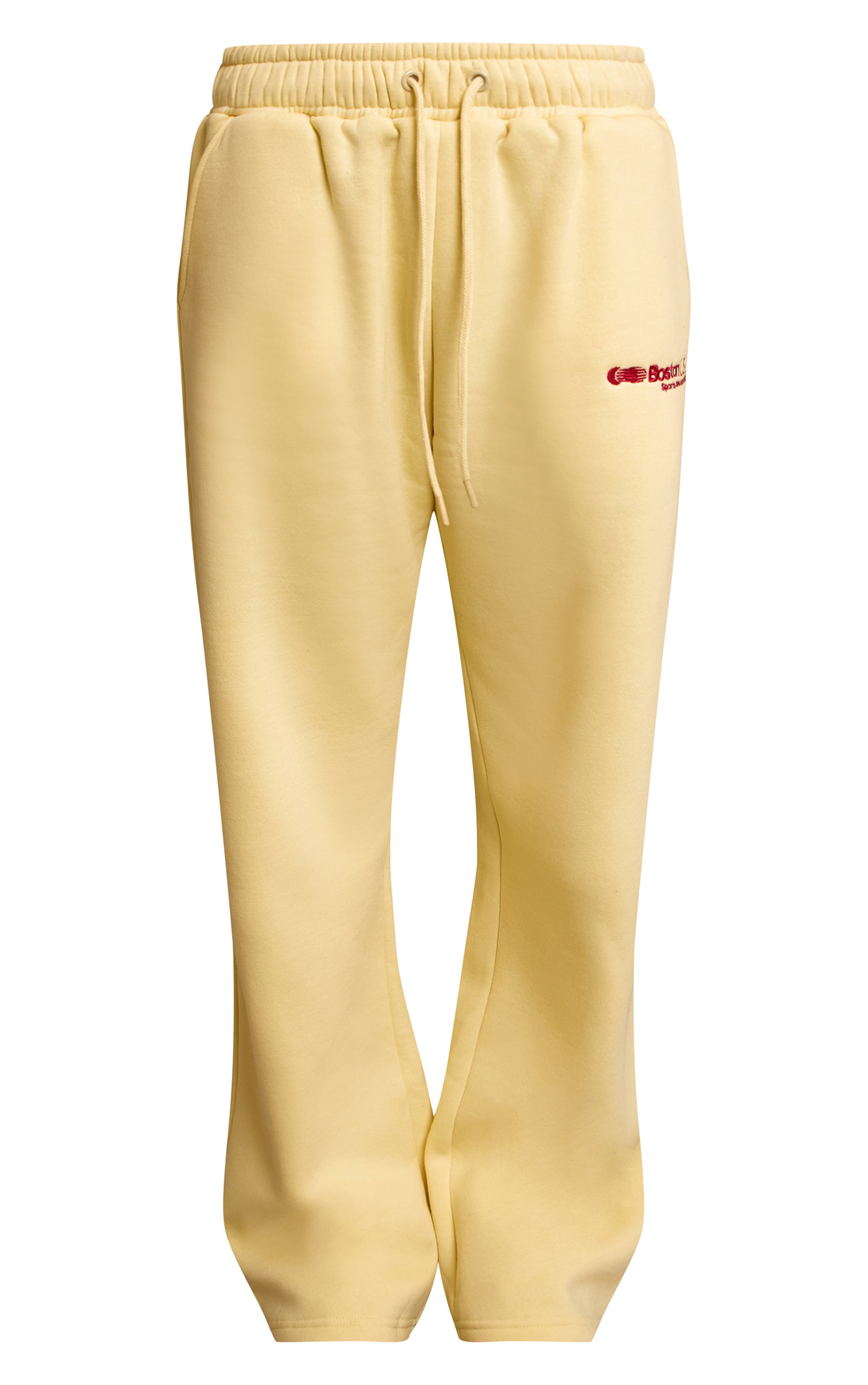 Butter Cream Wide Leg Boston Usa Embroidered Track Pants image 5