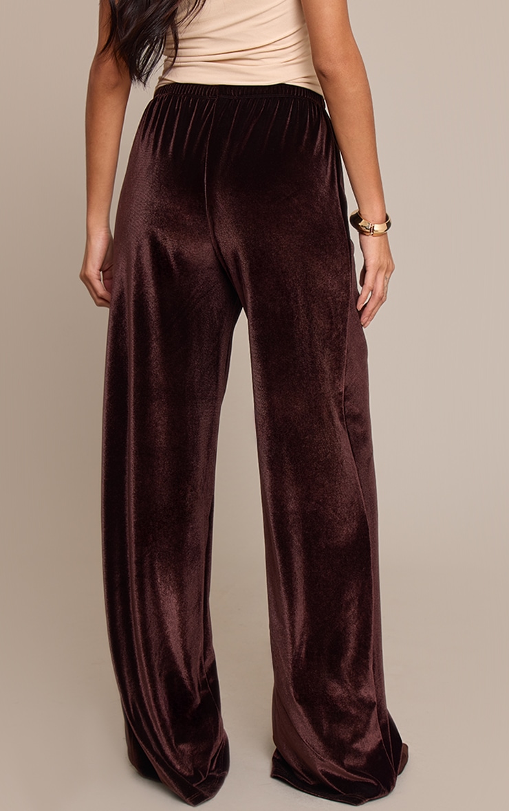 Chocolate Velvet Drawstring Pants image 3