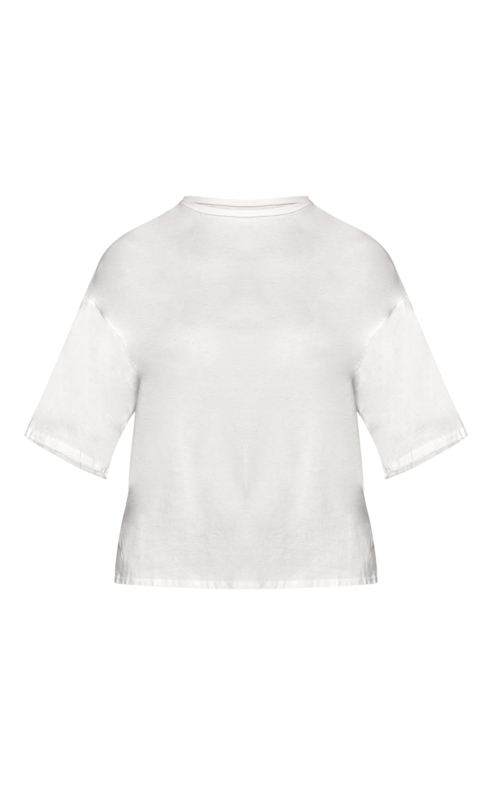 White Contrast Stripe Sleeve Detail Oversized T Shirt  image 5