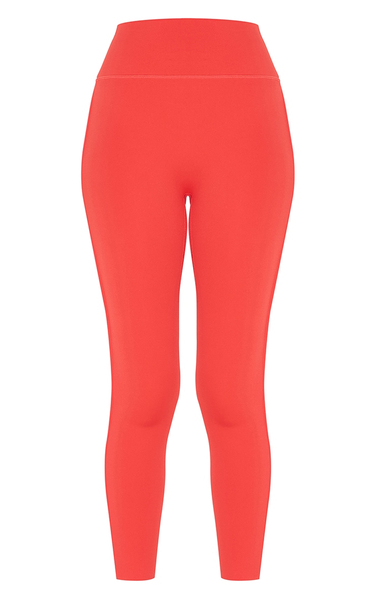  Red Sculpt Contrast Detail High Waist Gym Leggings image 5