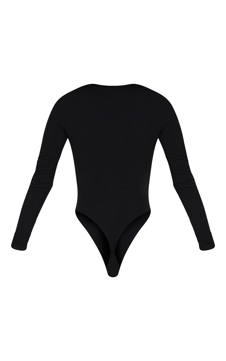 Black Rib Arm Warmer Cut Out Detail Bodysuit image 6