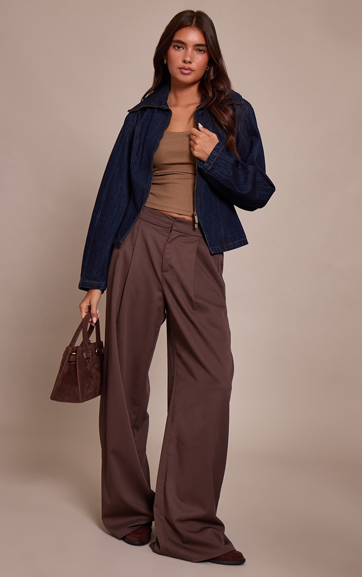 Indigo Sailor Collar Double Ended Zip Cinch Jacket image 3
