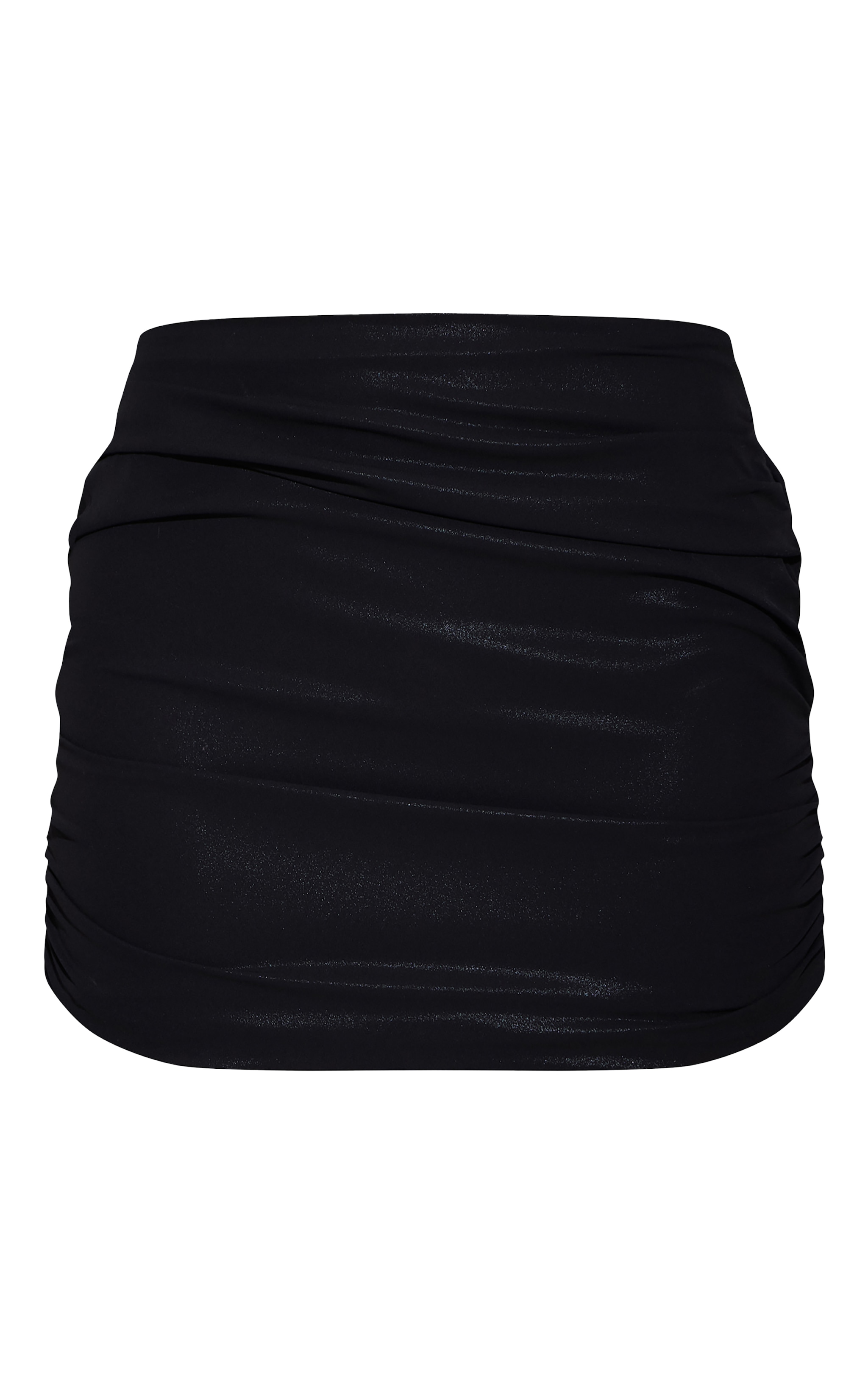 Black Glitter Ruched Mini Skirt  image 6