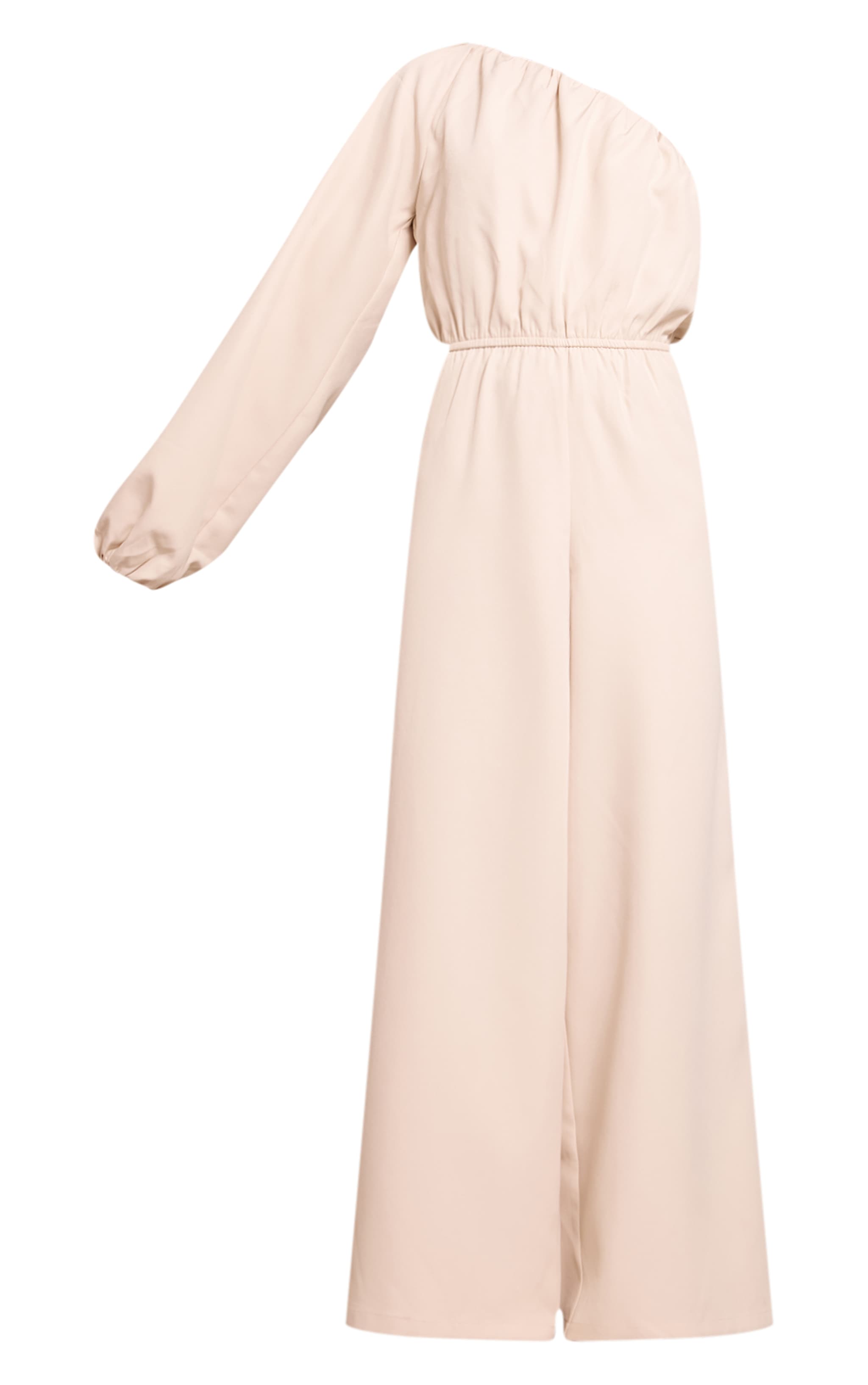 Cream Woven Aysmetric Sintched Waist Jumpsuit image 5